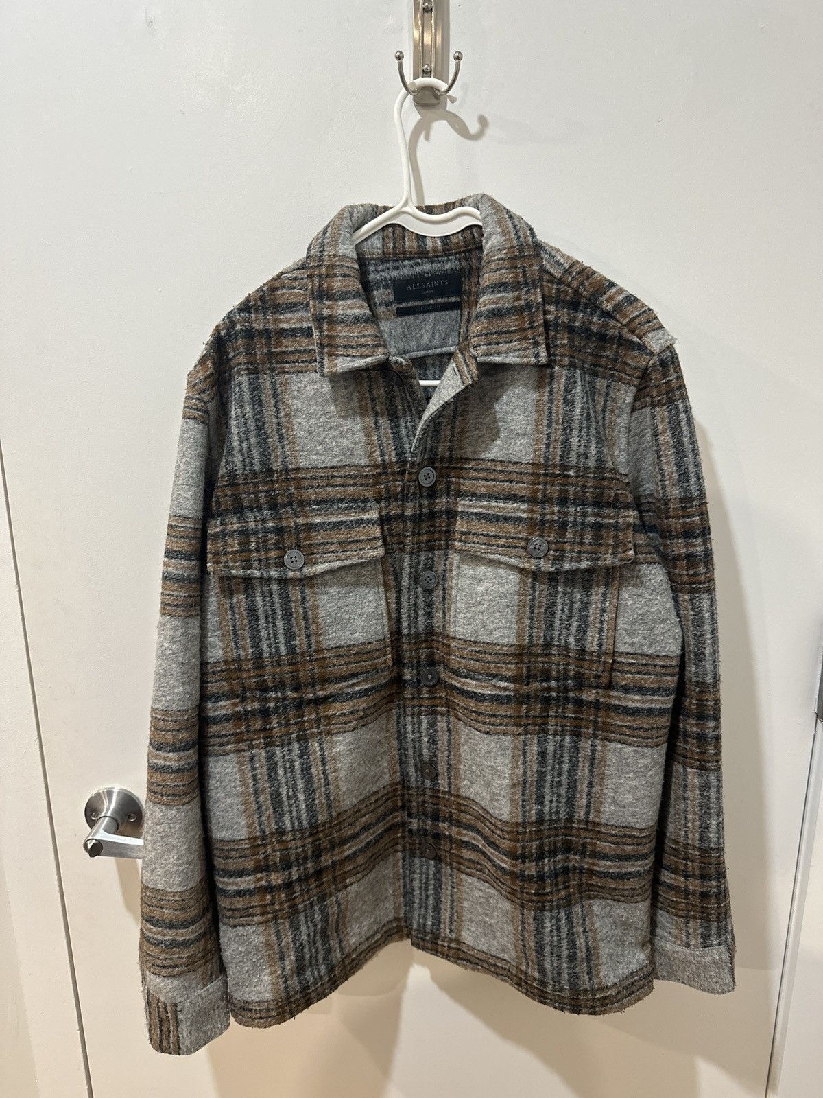 Allsaints Gray & Brown ALLSAINTS Overcoat Size US L / EU 52-54 / 3 - 1 Thumbnail