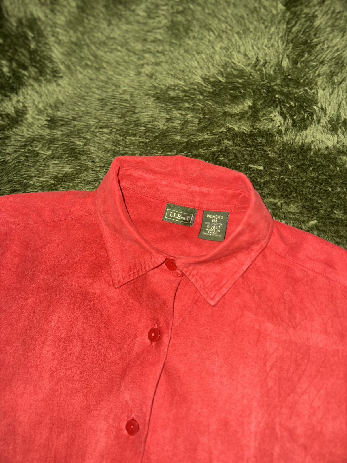 L.L. Bean [SM] L.L.Bean Poly Textured Relaxed-Fit Shirt – Red Size US M / EU 48-50 / 2 - 3 Thumbnail