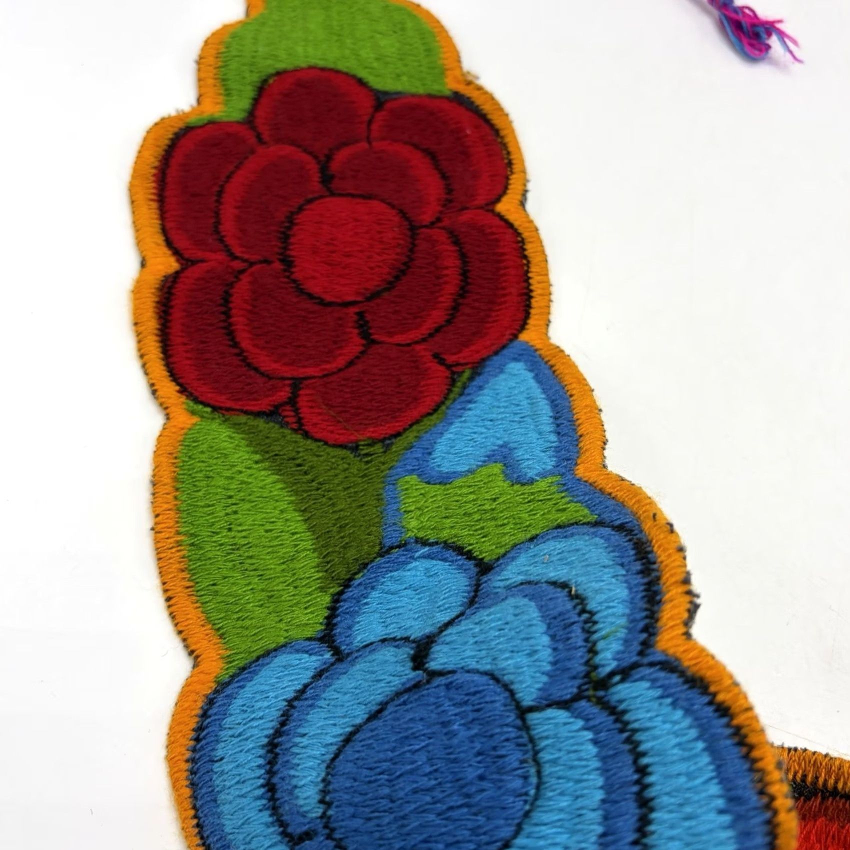 Vintage Handcrafted Mexican Embroidered Sash Belt Wide Adjustable One Size Floral Tie Size ONE SIZE - 2 Thumbnail