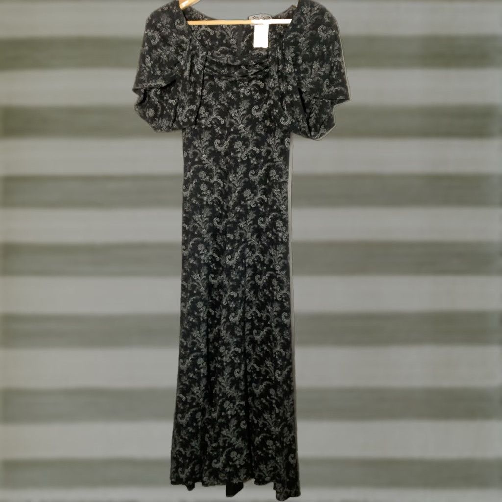 Vintage All That Jazz Dress Long Black Floral Y2K Rayon Vintage Size 9/10 Womens Size M / US 6-8 / IT 42-44 - 1 Thumbnail
