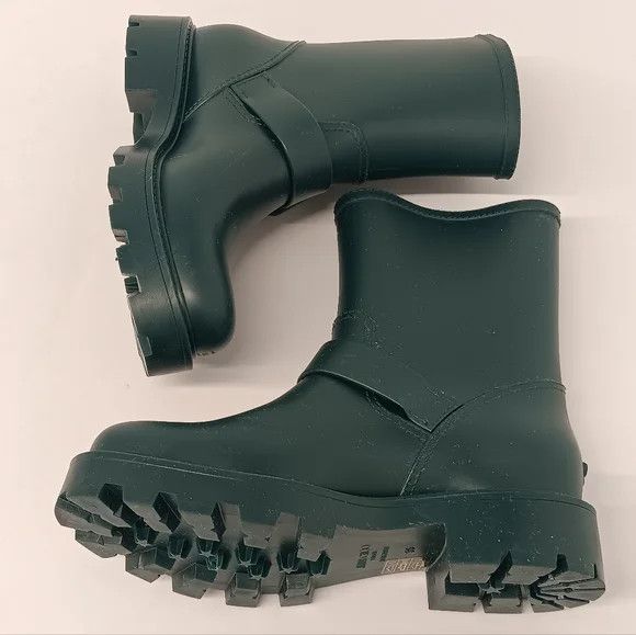 Jimmy Choo Jimmy Choo Yael Dk Green Biodegradable Rubber Rain Boots- 36 Size US 6 / IT 36 - 6 Thumbnail