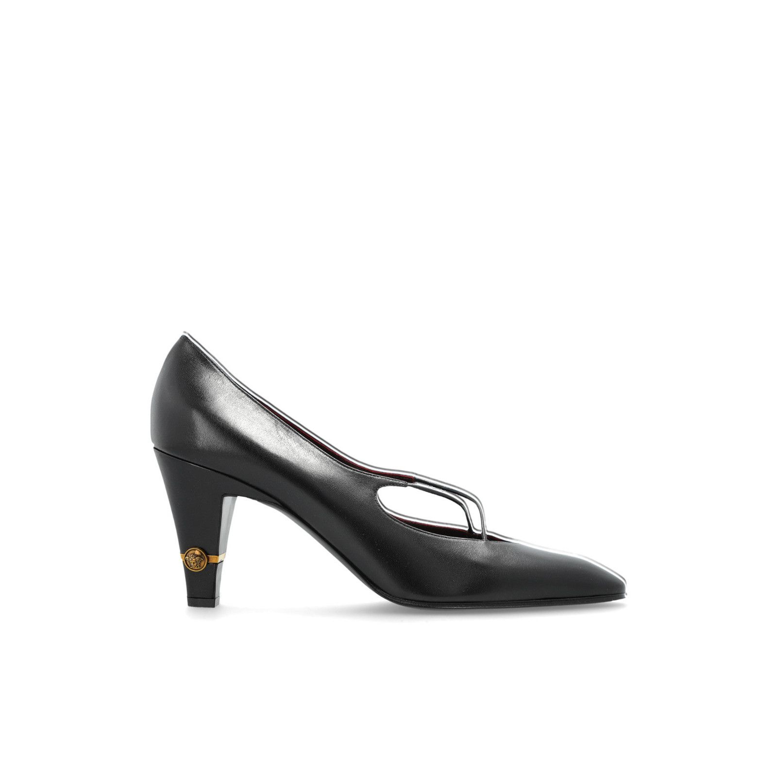 Versace VERSACE Giulietta Black Leather Heel Pumps New & Authentic ( Size US 6 / IT 36 - 2 Thumbnail