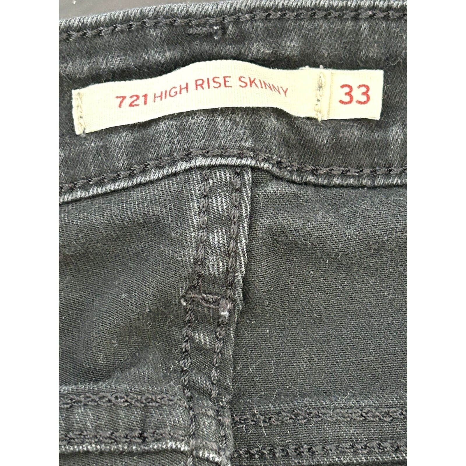 Levi's Levi's 721 High Rise Skinny Black Denim Jeans Stretch Women's Size 33 in 28" Inseam Regular Fit 5-Pocket-Design Jeans Battery? (ignore) Size 24" / US 00 / IT 34 - 3 Thumbnail