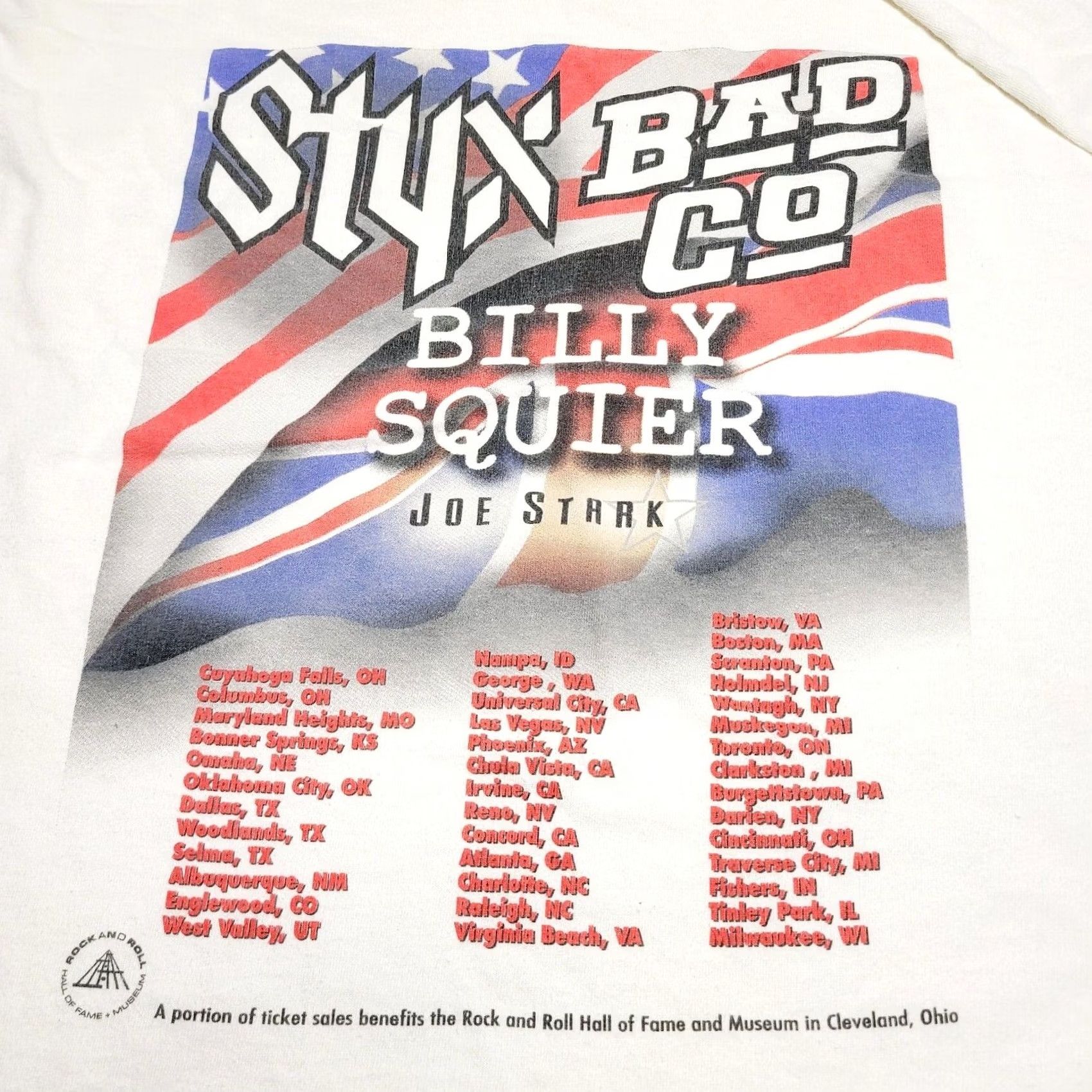 Vintage VINTAGE Fame Styx Bad Company Billy Squier Rock Band Tour Long Sleeve T-Shirt L Mens White Crew Neck Cotton Logo 90s Rock Size US L / EU 52-54 / 3 - 2 Thumbnail
