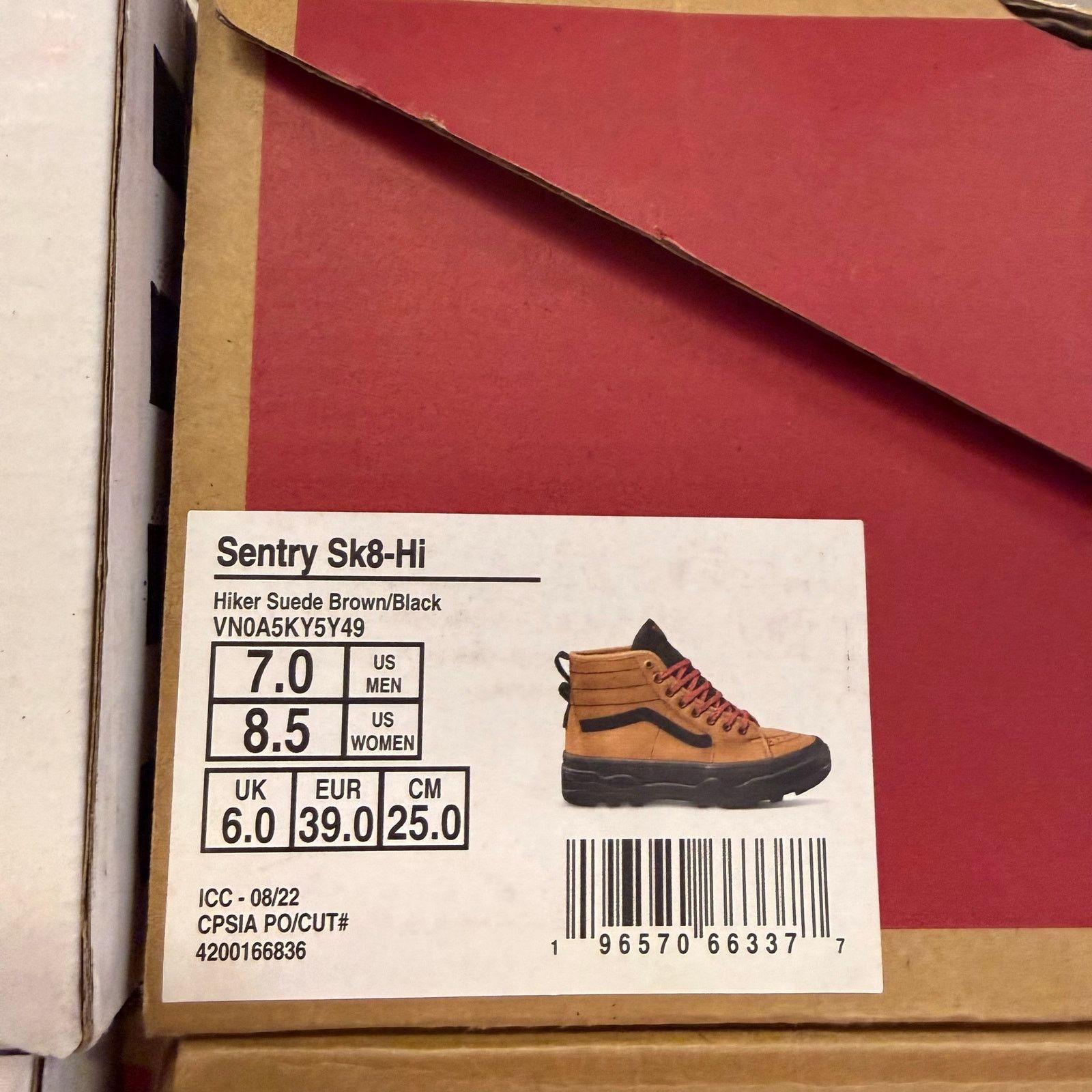 Vans VANS WOMEN'S 8.5 SENTRY SK8 HI HIKER SUEDE BROWN BLACK NIB Size US 8.5 / IT 38.5 - 5 Thumbnail