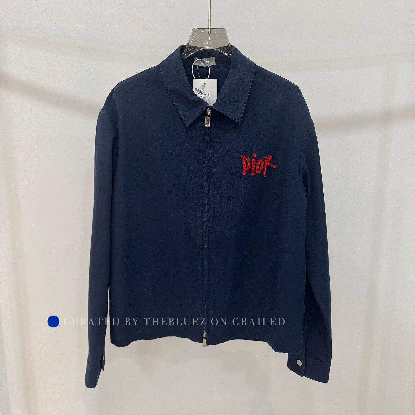 Dior Elegant Blue Zip-Up Jacket in Size S Size US S / EU 44-46 / 1 - 1 Thumbnail