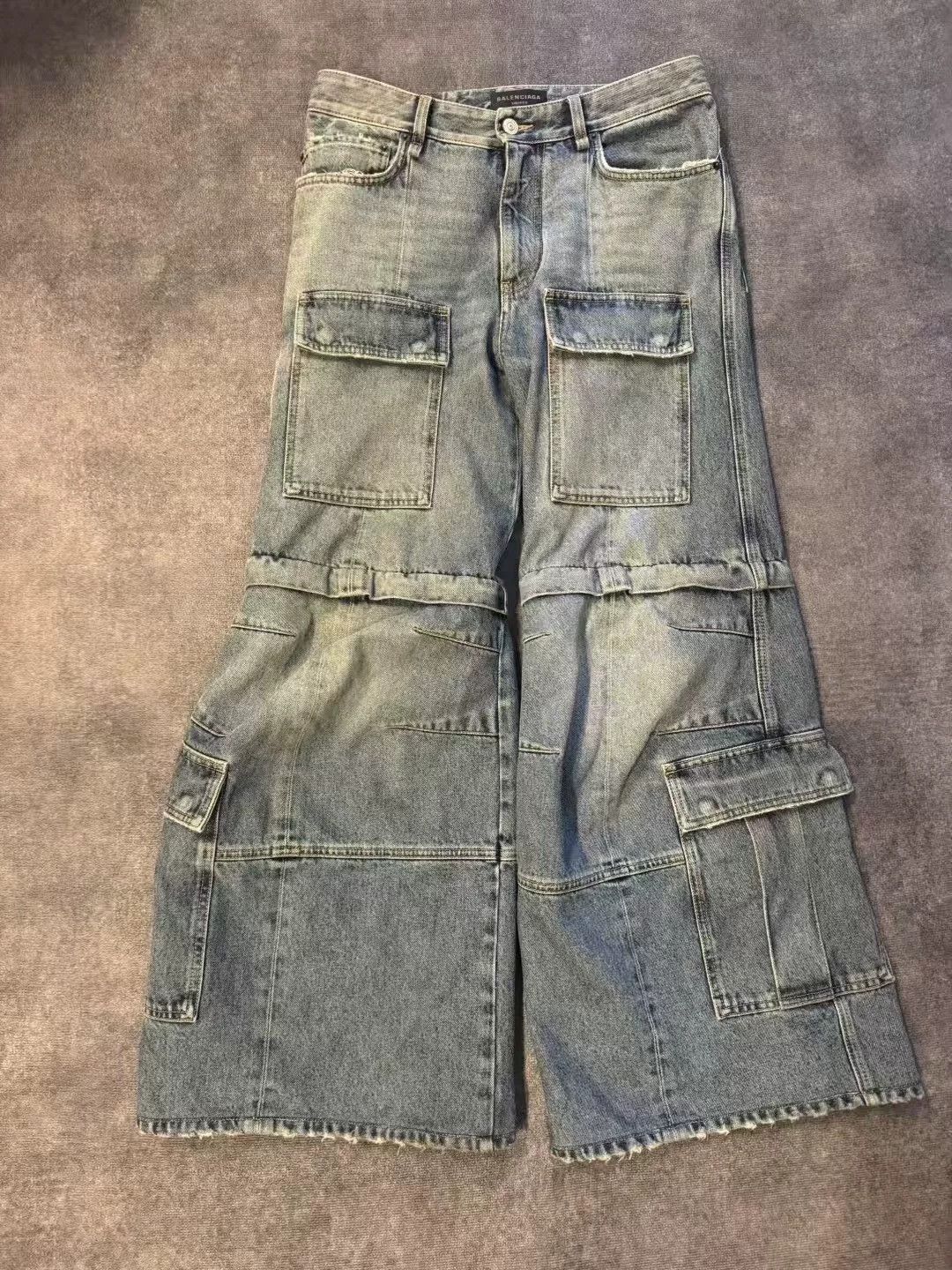 Balenciaga Balenciaga 25 Cargo Denim Flare Pants Size US 26 / EU 42 - 1 Thumbnail