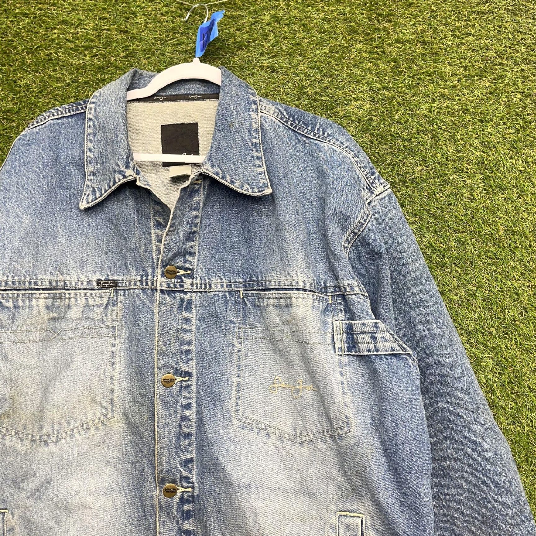Denime VINTAGE Sean John Jacket Mens 2XL Blue Denim Bomber Embroidered Logo 2000s Jacket Mens 2XL Blue Denim Bomber Embroidered Logo 2000s Size US 39 - 2 Thumbnail