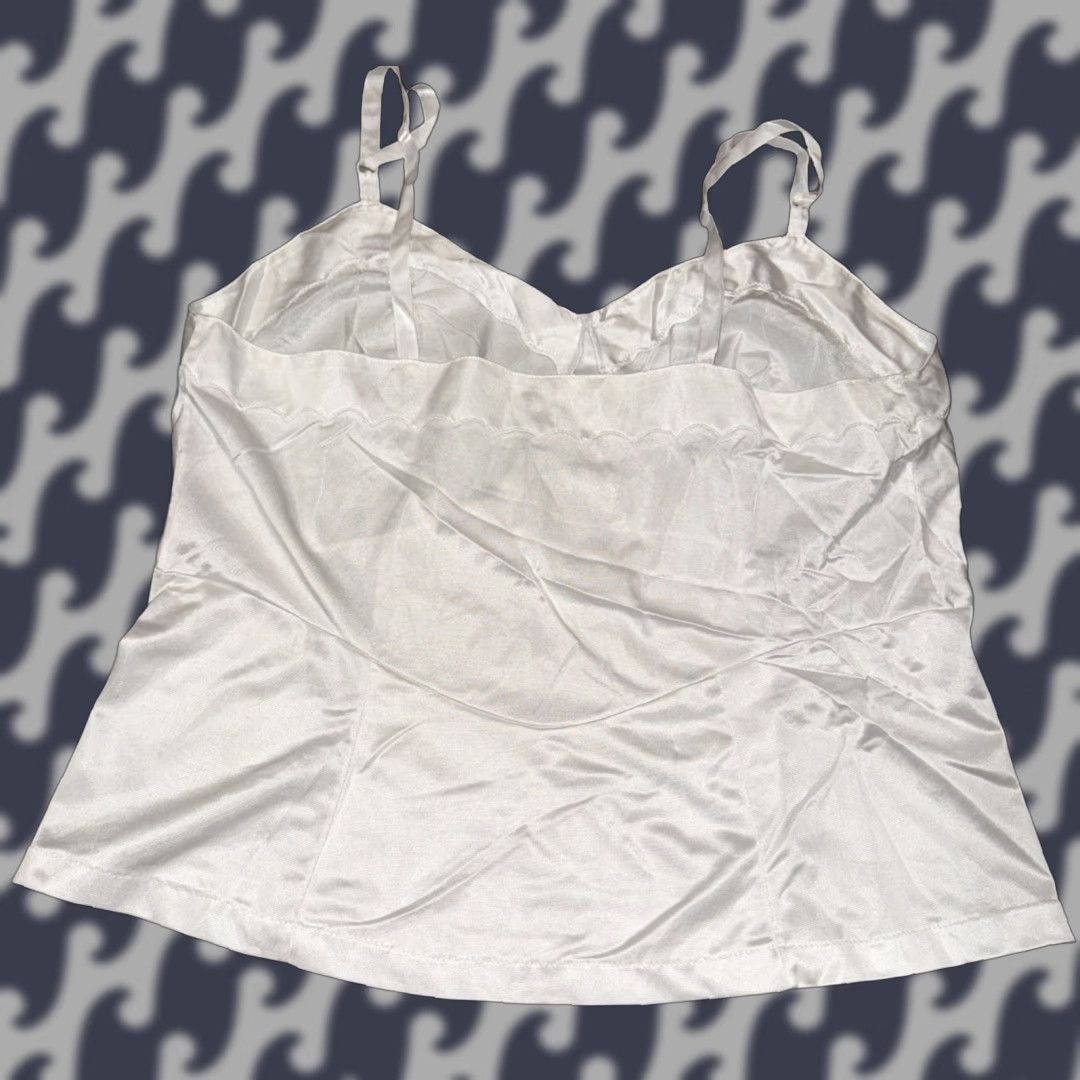Sears VINTAGE Sears Camisole Top Slip White Nylon Anti Cling Adjustable Strap Women's Regular 42 Satin Silky Comfort Classic Lingerie Size M / US 6-8 / IT 42-44 - 1 Thumbnail