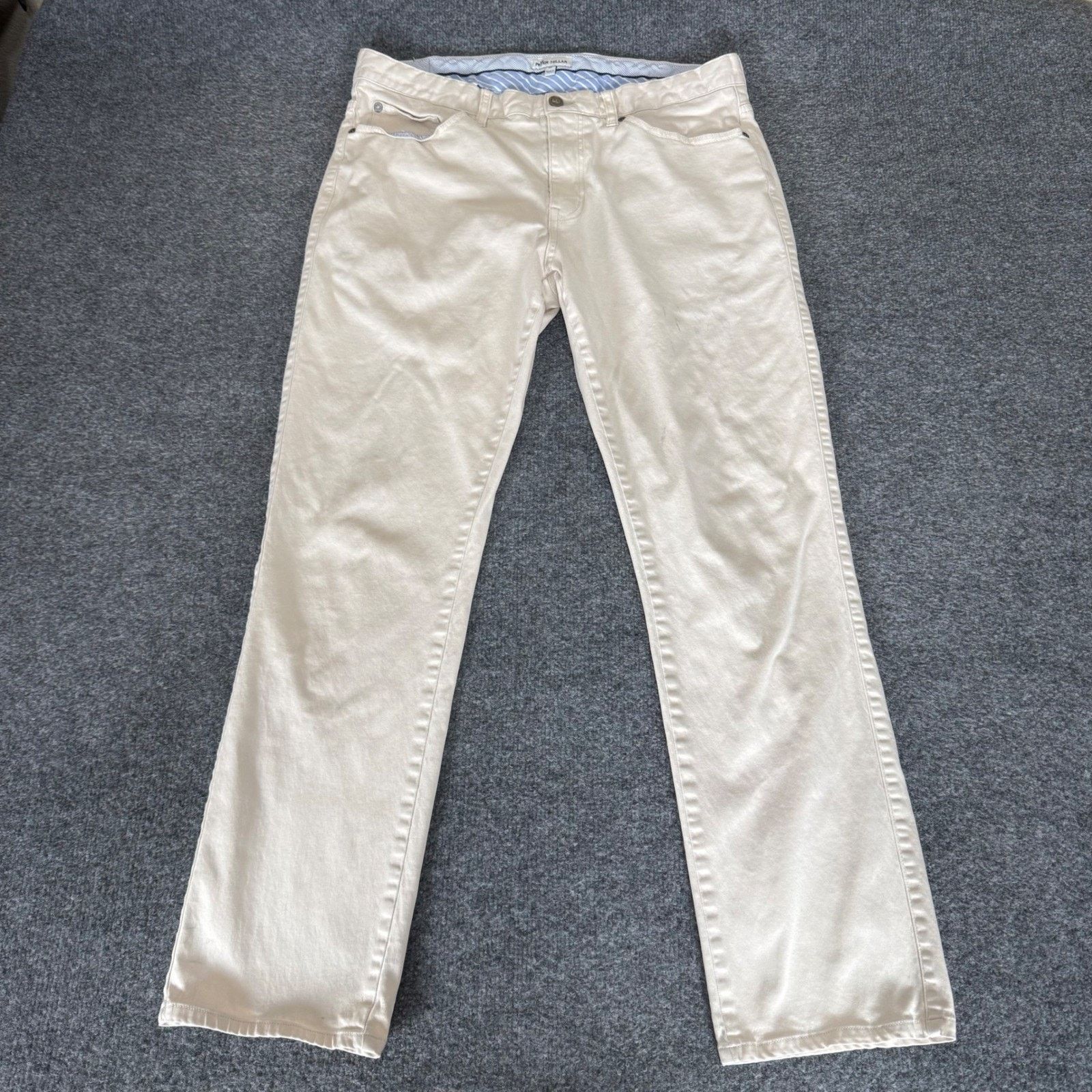 Peter Millar Peter Millar Ultimate Sateen 5-Pocket Pant Mens 35x29 Beige Size US 35 - 1 Thumbnail