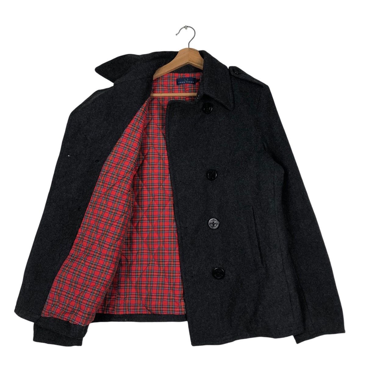 Fred Perry 📌Vintage Wool Biker Jacket Fred Perry Blanket Tartan Lining Size US L / EU 52-54 / 3 - 12 Thumbnail