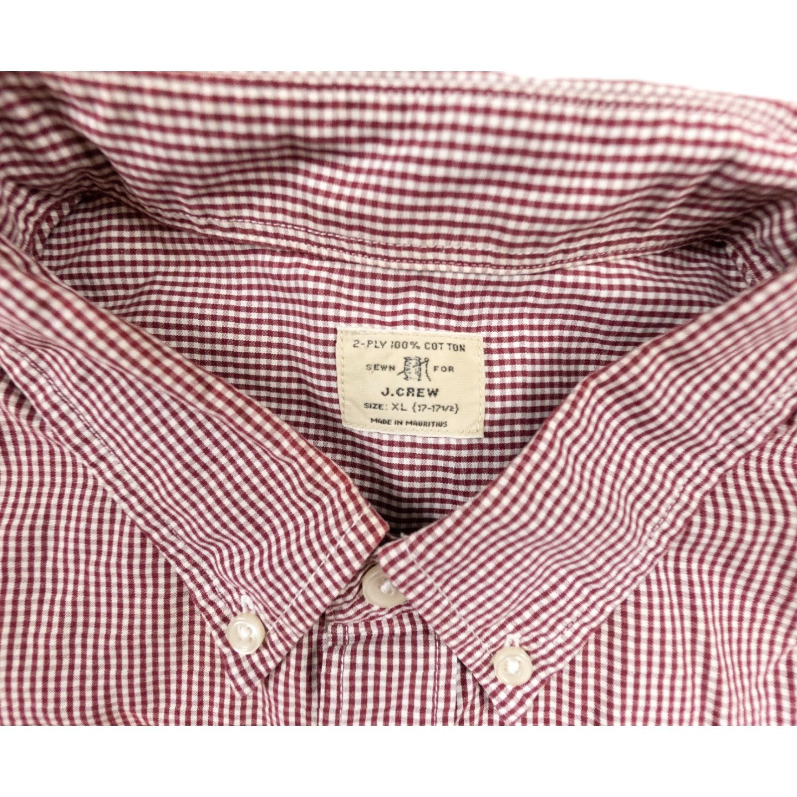 J.Crew J.CREW Button-Down Shirt Adult XL Red Cotton Long Sleeve Collared Check Pattern Mens Size US XL / EU 56 / 4 - 4 Thumbnail