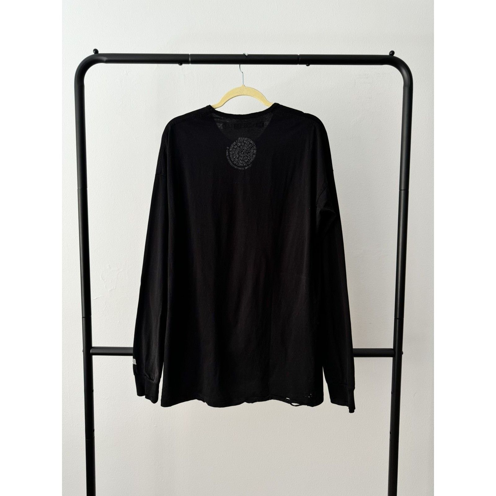 Julius AW09 Black Waxed Destroyed Cotton J-cut Longsleeve
