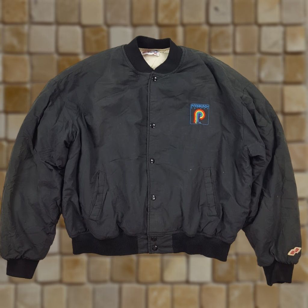 Vintage VINTAGE Swingster 80s Pittsburgh Paints Bomber Jacket Men's XL Black Zip Windbreaker Workwear Size US XL / EU 56 / 4 - 1 Thumbnail