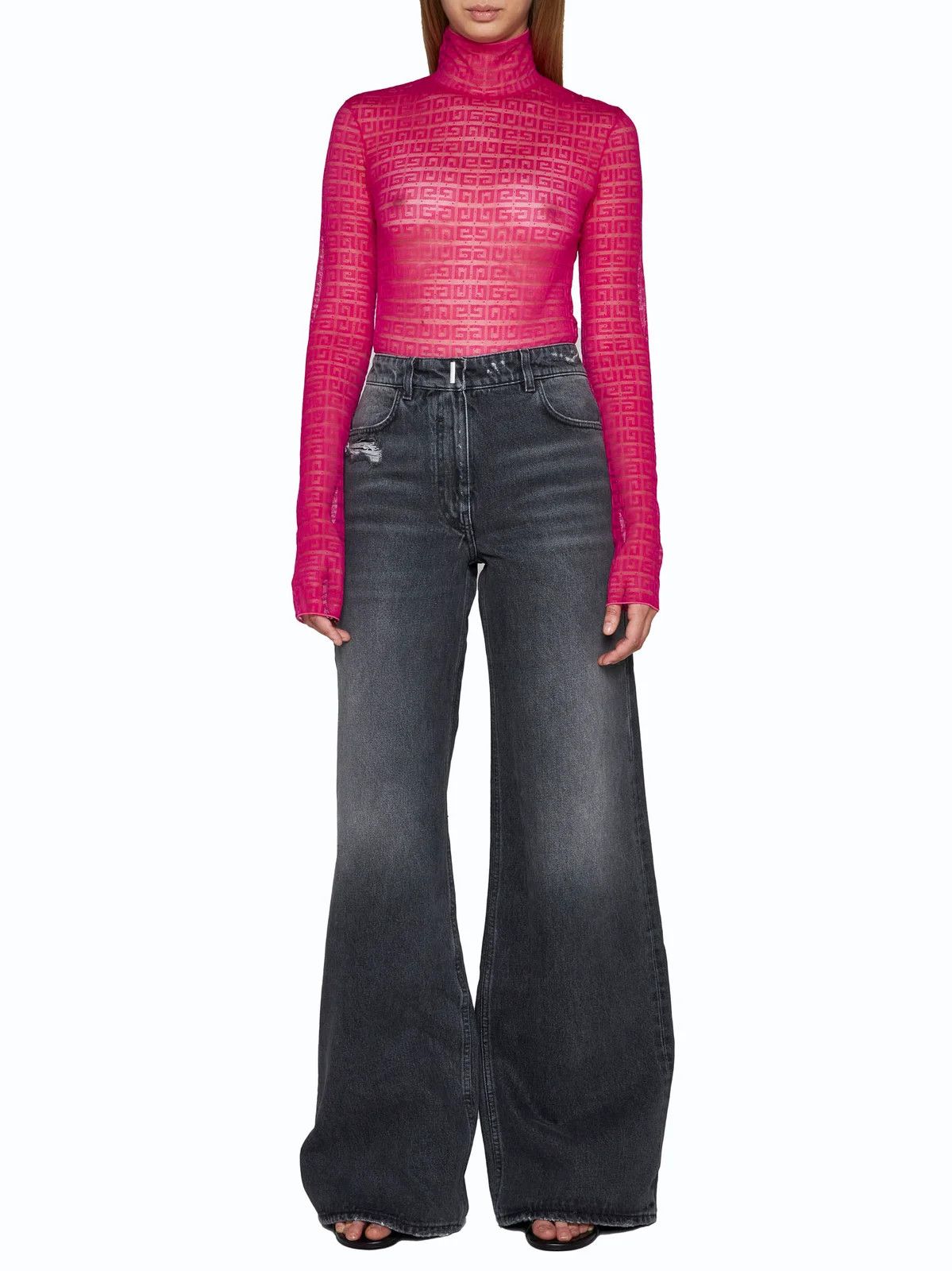 Givenchy o1gr1nt0125 Long-Sleeved Bodysuit in Fuchsia Size M / US 6-8 / IT 42-44 - 4 Thumbnail