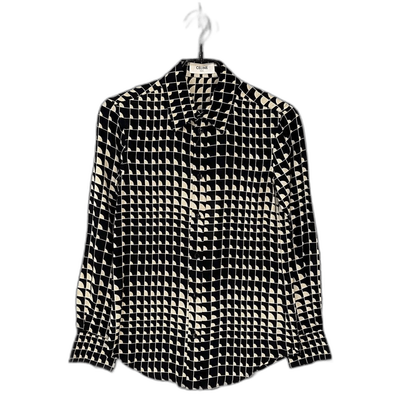 Celine Black and White Patterned ButtonUp Shirt Size XS / US 0-2 / IT 36-38 - 1 Thumbnail