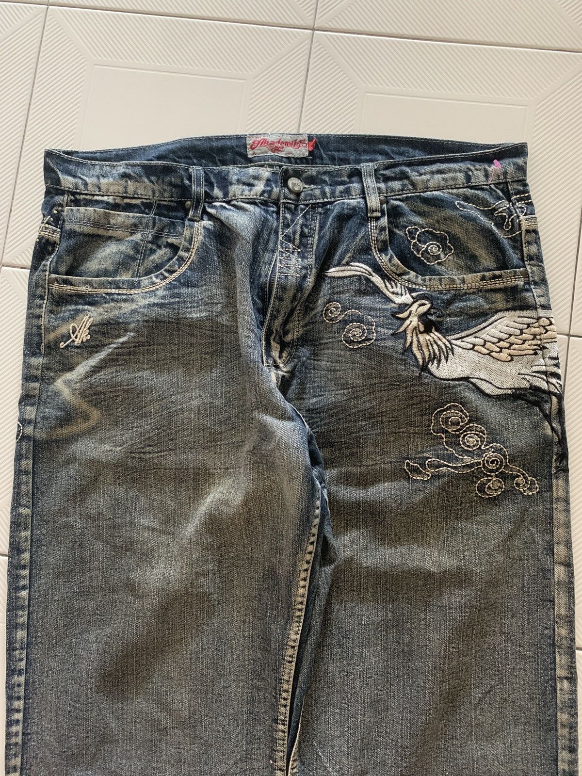 Akademiks Akademiks Emboidered Baggy Jeans VERY RARE Crane design Size US 40 / EU 56 - 4 Thumbnail
