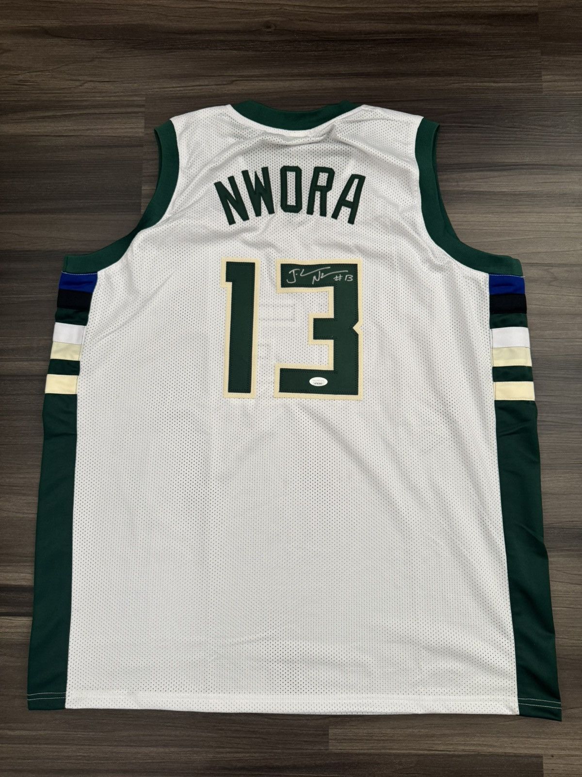 NBA JSA Certified Milwaukee Bucks Jordan Nwora #13 Signed Jersey Size US XXL / EU 58 / 5 - 1 Thumbnail