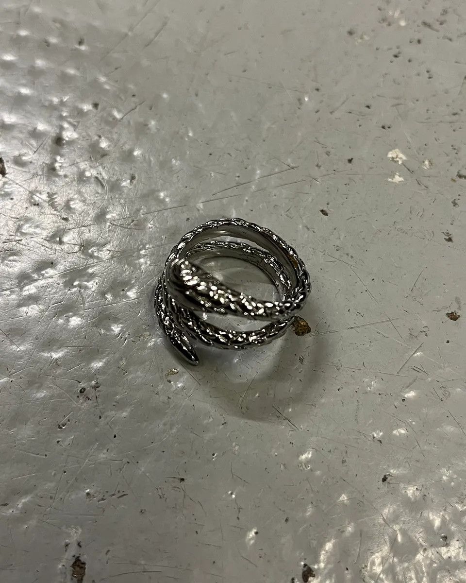 Just Cavalli 2000s Cavalli Grey Metal Snake Eye Zirconi Ring Size ONE SIZE - 3 Thumbnail