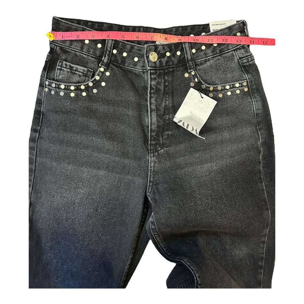 Zara Zara l NWT High Rise Studded Straight Leg Jeans 4 Size 27" / US 4 / IT 40 - 6 Thumbnail
