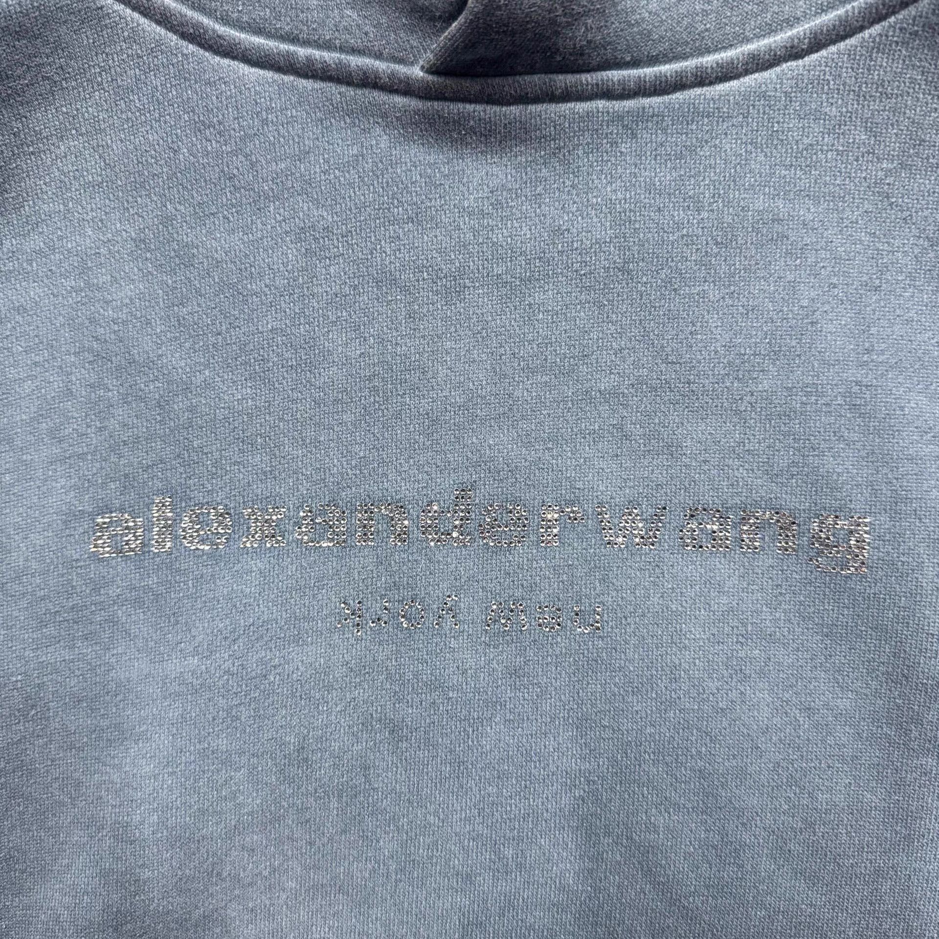 Alexander Wang Alexander Wang Haze Blue Acid Wash Distressed Hoodie Q10 Size US M / EU 48-50 / 2 - 4 Thumbnail