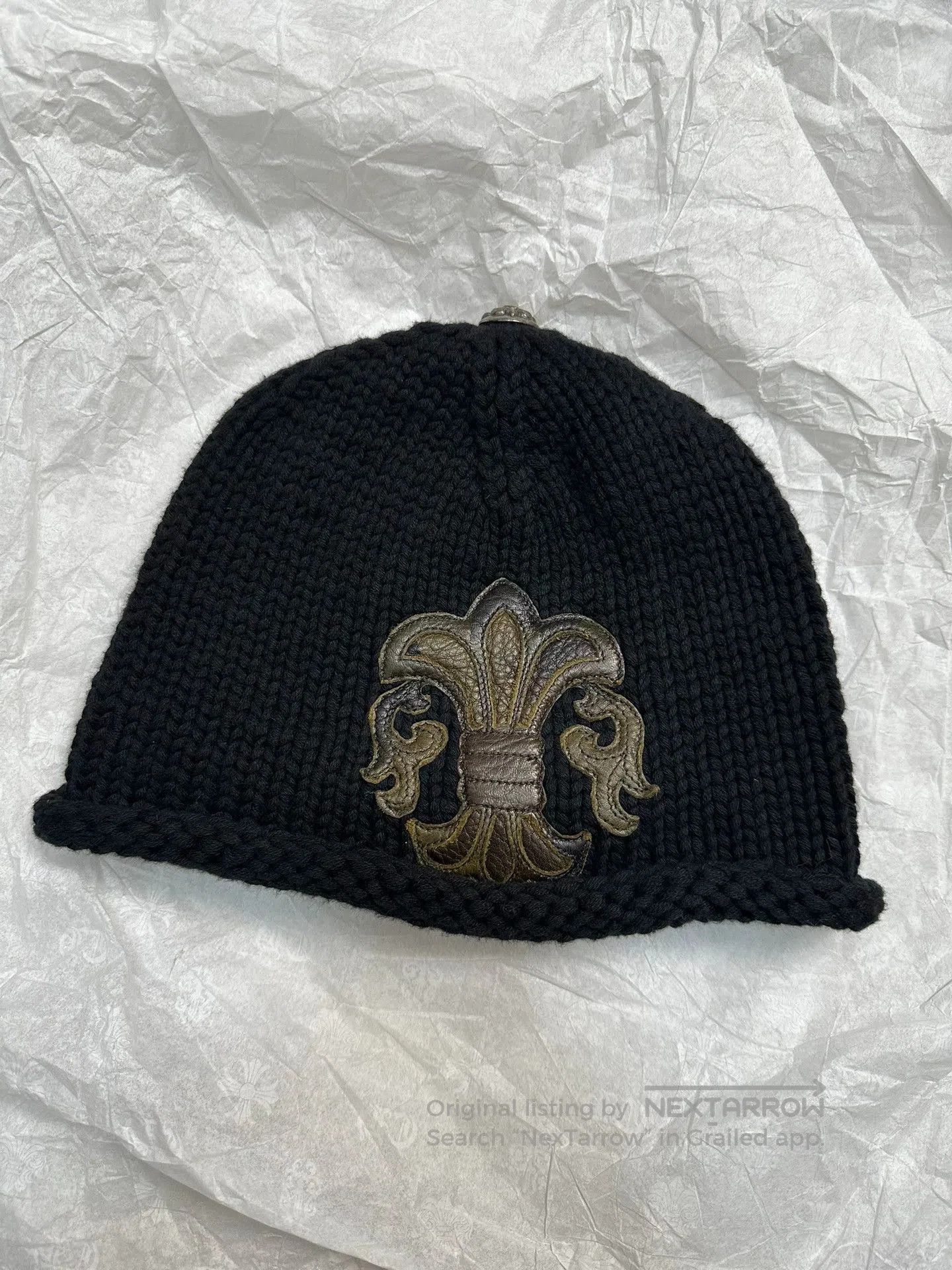 Chrome Hearts chrome hearts black knit cold hat with patch. Size ONE SIZE - 1 Thumbnail