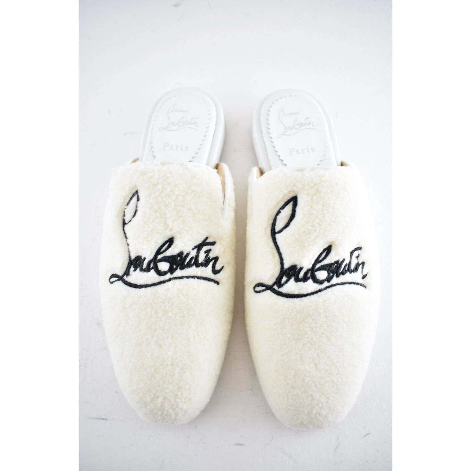 Christian Louboutin Christian Louboutin Navy Coolito Donna Flat White Logo Size US 7 / IT 37 - 7 Thumbnail