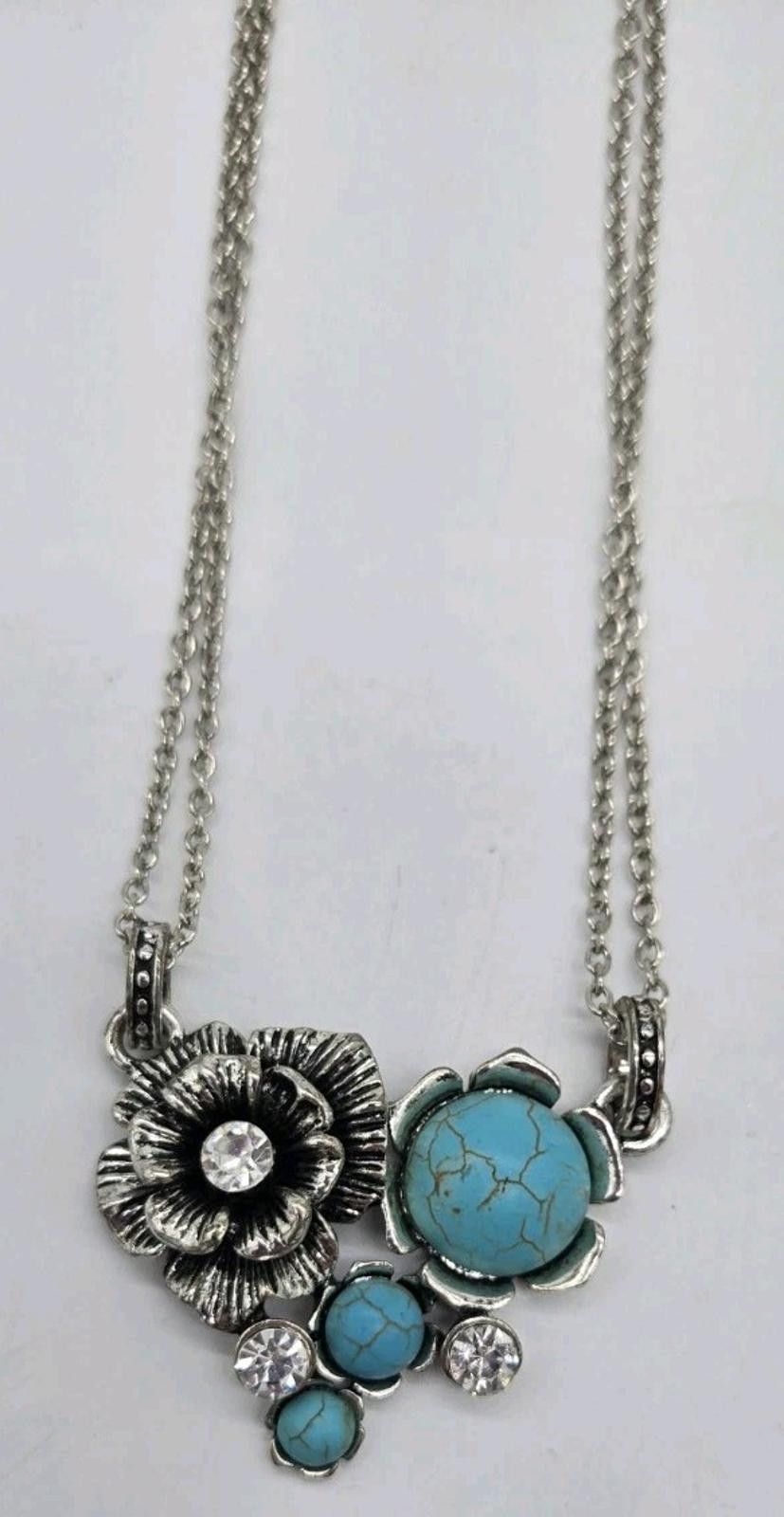 Unknown London Paparazzi Necklace & Earring Set NWT Silver Tone Torquoise F Size ONE SIZE - 3 Thumbnail