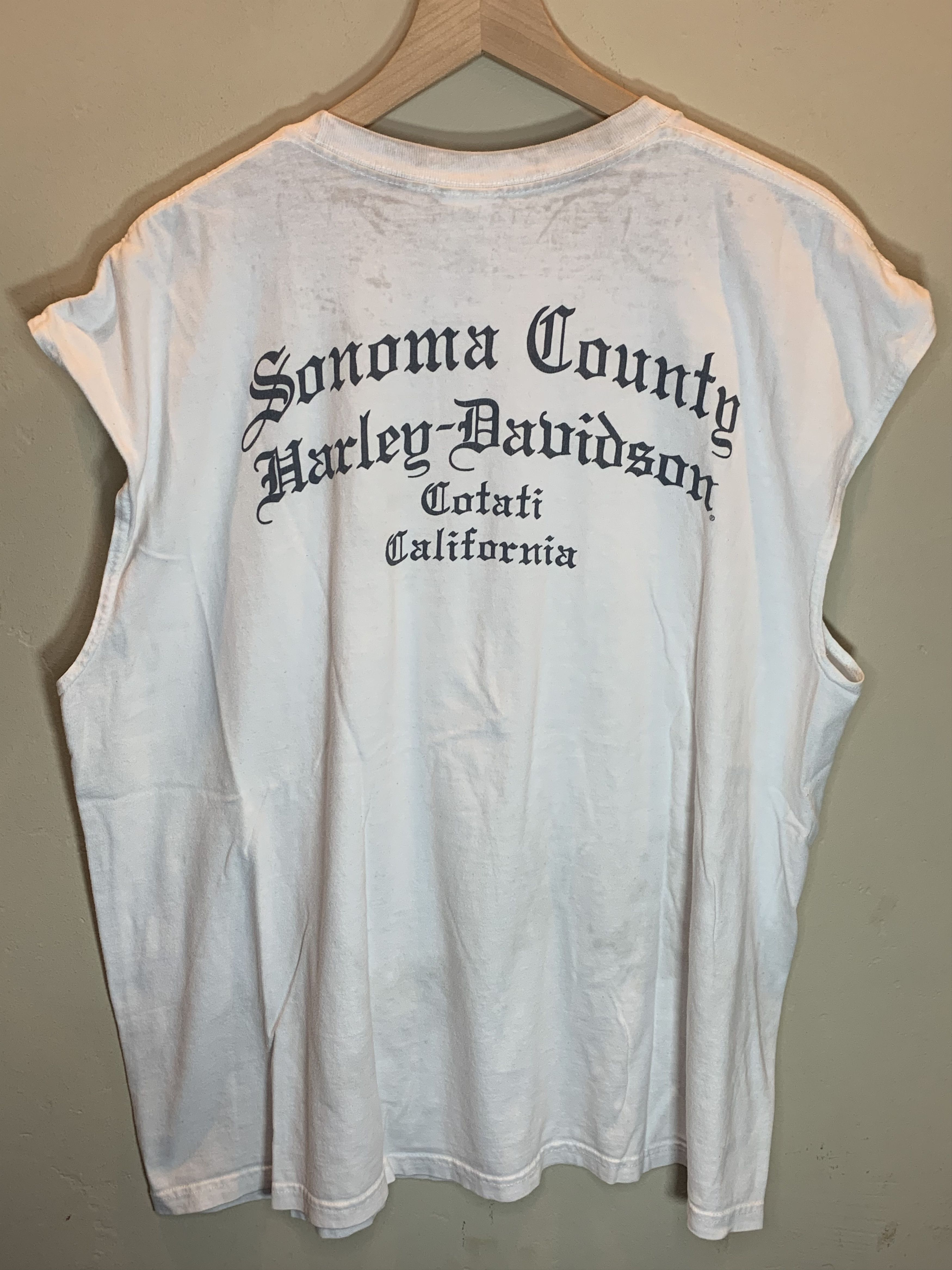 Harley Davidson *RARE* Harley Davidson Skull Pocket Sonoma County Tank Top Size US XXL / EU 58 / 5 - 2 Thumbnail