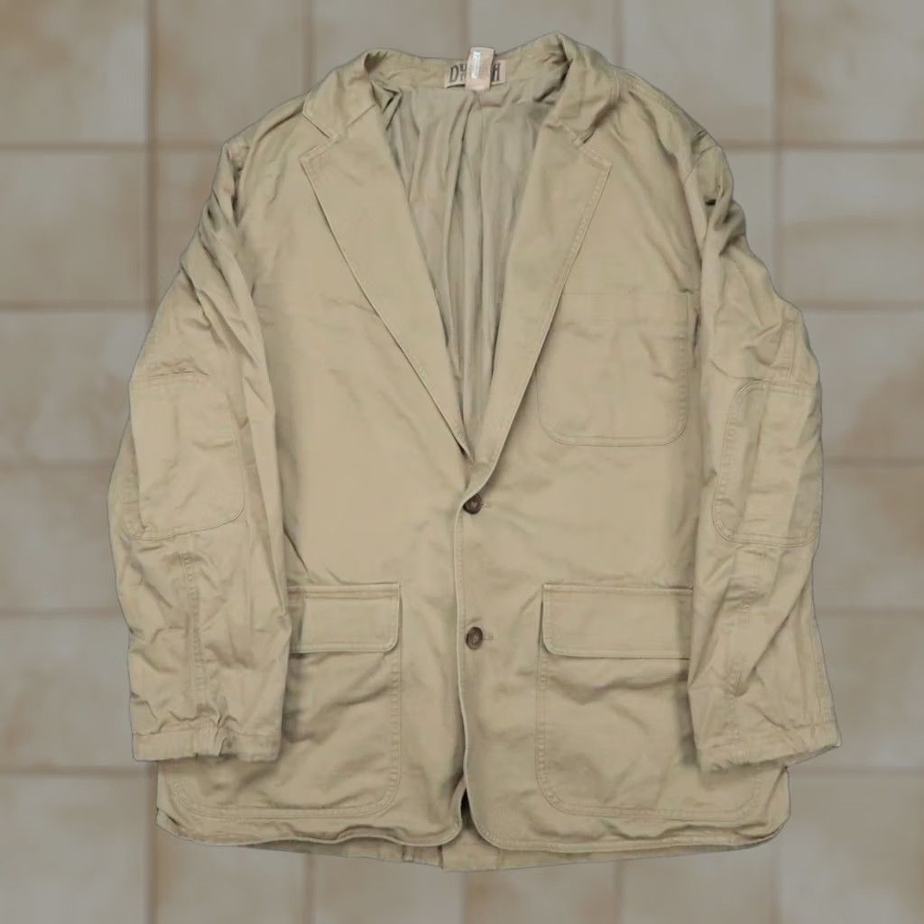 CO Duluth Blazer Mens L Beige Cotton Lined Mid-Length Button Pocketed Casual Workwear 90s Style Mens Size 42R - 1 Thumbnail