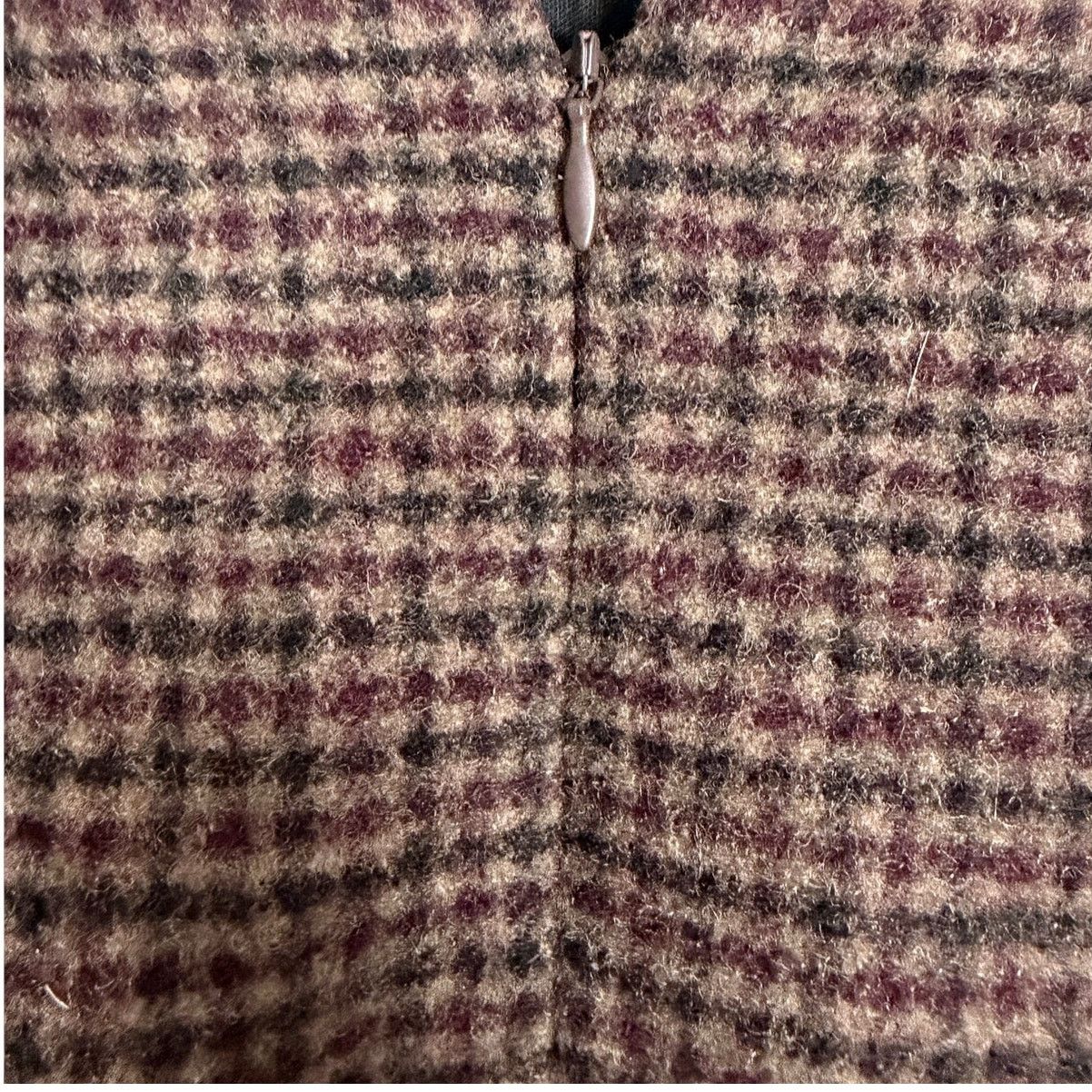 Uniqlo Uniqlo Wool Blend Tweed Checked A-Line Brown Mini Skirt 4 Size 27" / US 4 / IT 40 - 5 Thumbnail