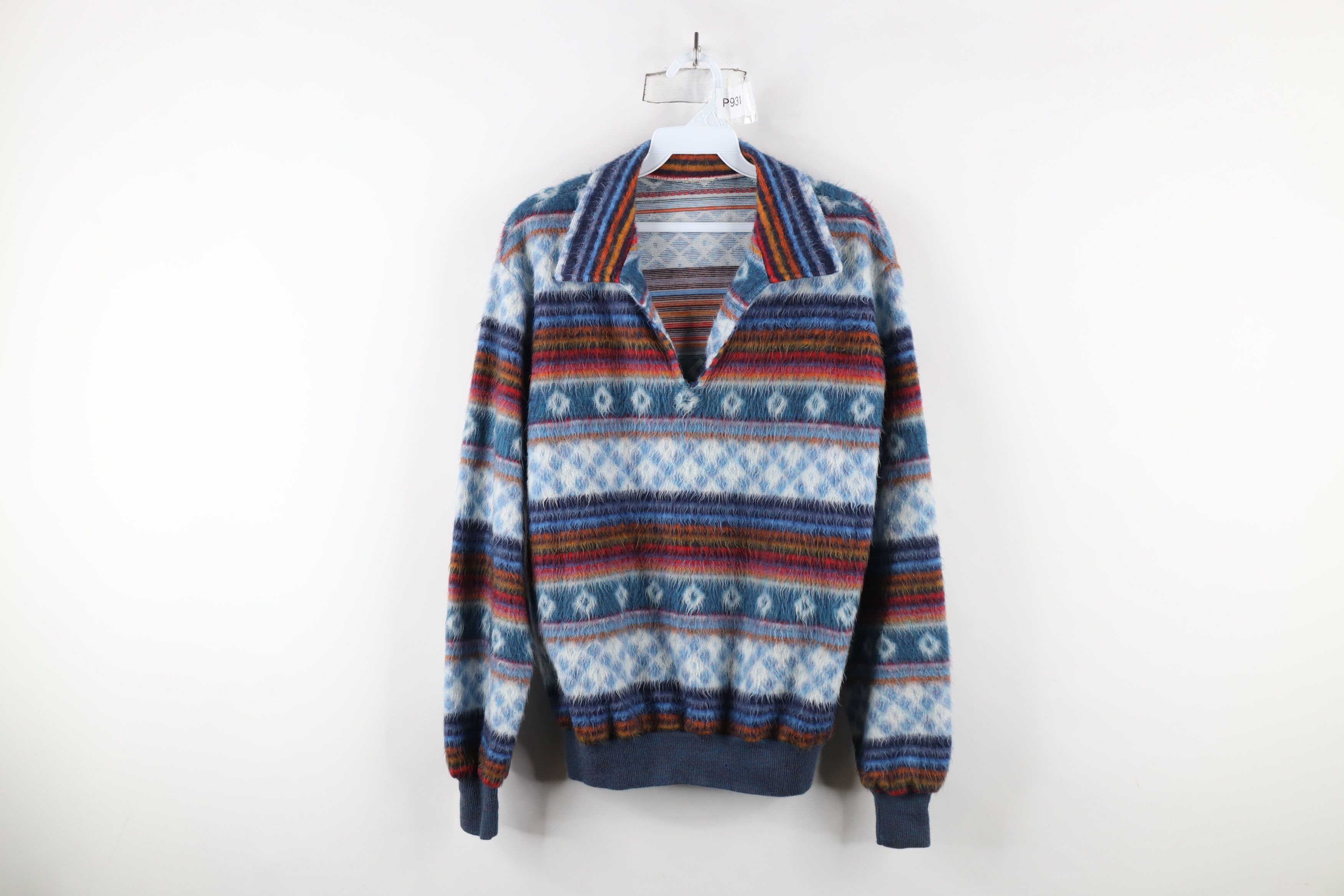 Vintage Vintage 90s Streetwear Southwestern Shag Collared Sweater Size US M / EU 48-50 / 2 - 1 Thumbnail
