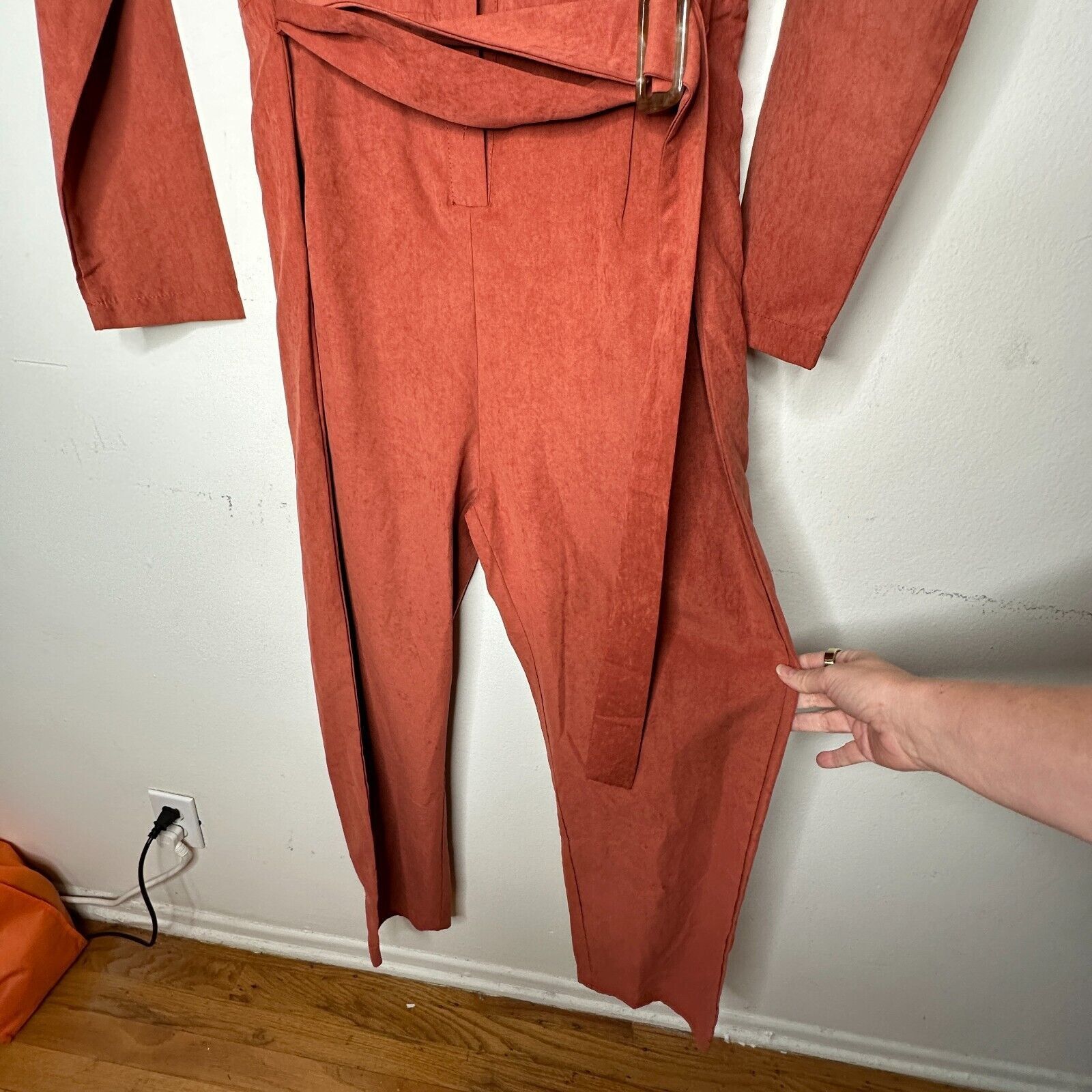 Boohoo NWT Boohoo Rust Utility Cargo Belted Jumpsuit Safari Pocket Size 30" / US 8 / IT 44 - 3 Thumbnail