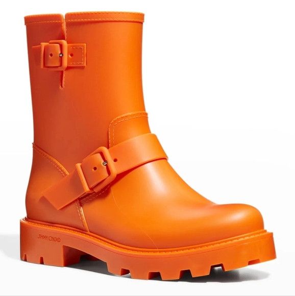 Jimmy Choo Jimmy Choo Yael Orange Biodegradable Rubber Rain Boots- 36 Size US 6 / IT 36 - 2 Thumbnail