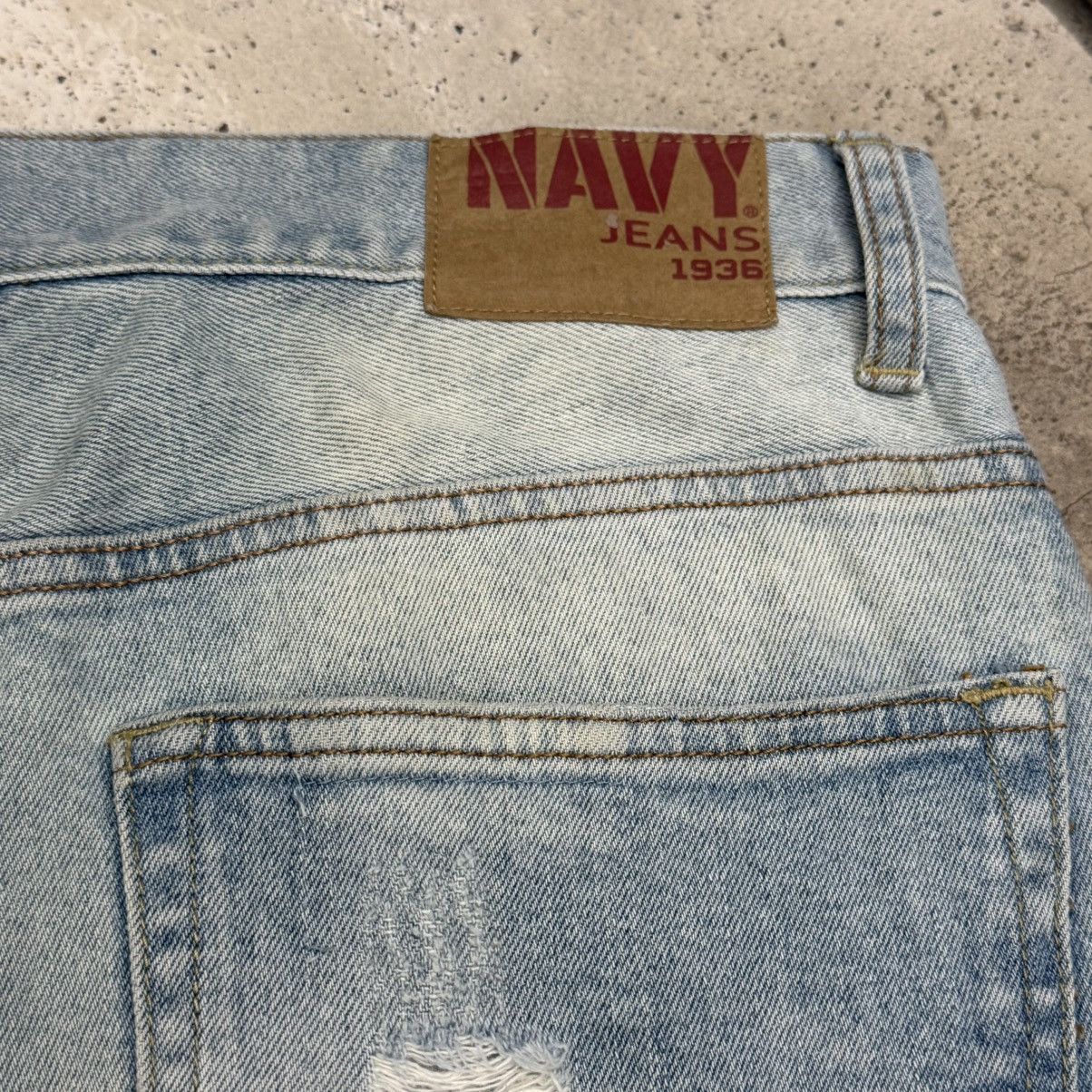 Japanese Brand Navi Distressed Lightwash Denim Pants Size US 33 - 15 Thumbnail