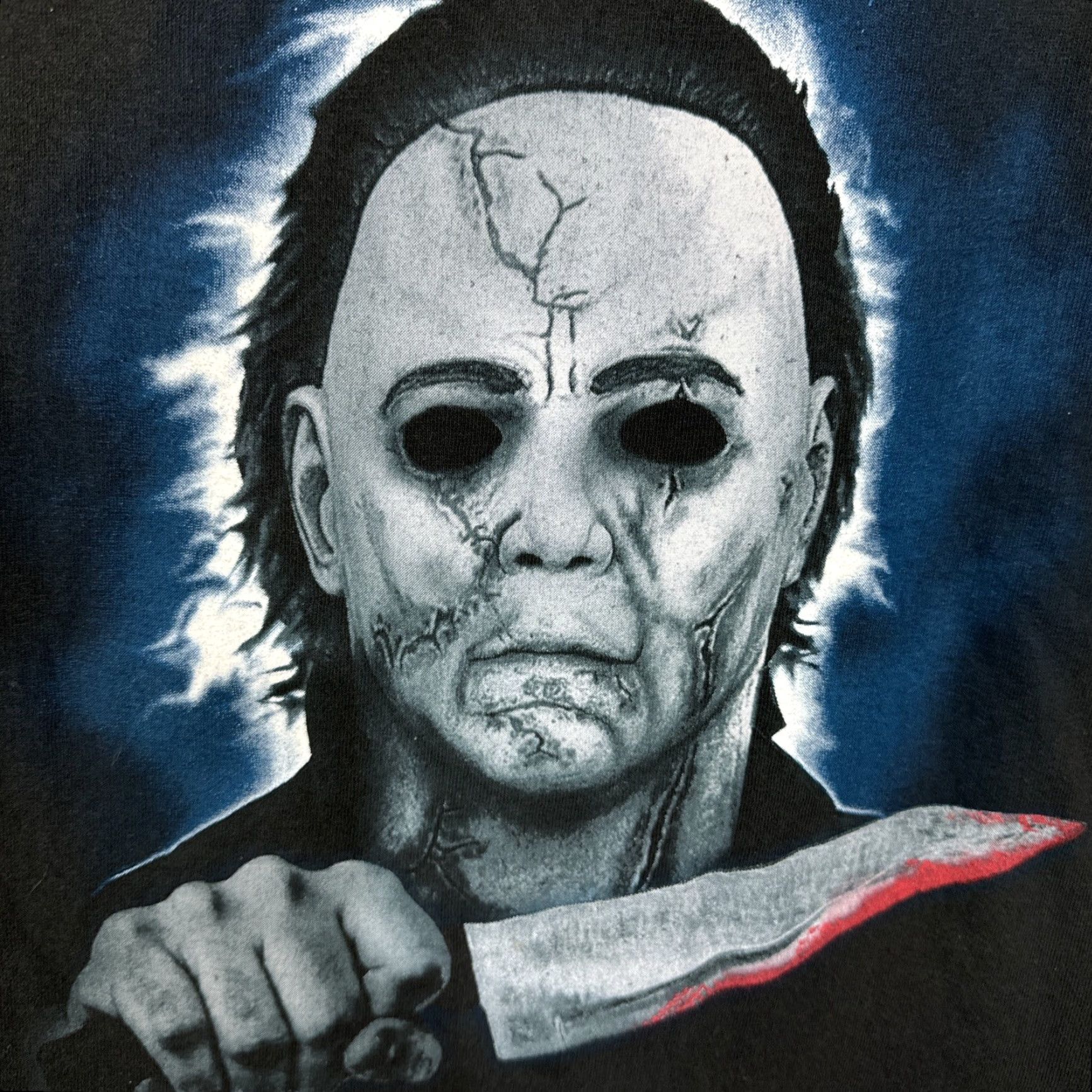 Vintage VINTAGE Halloween T-Shirt Men M Michael Myers Bloody Horror Short Sleeve Black 2010s Size US M / EU 48-50 / 2 - 7 Thumbnail