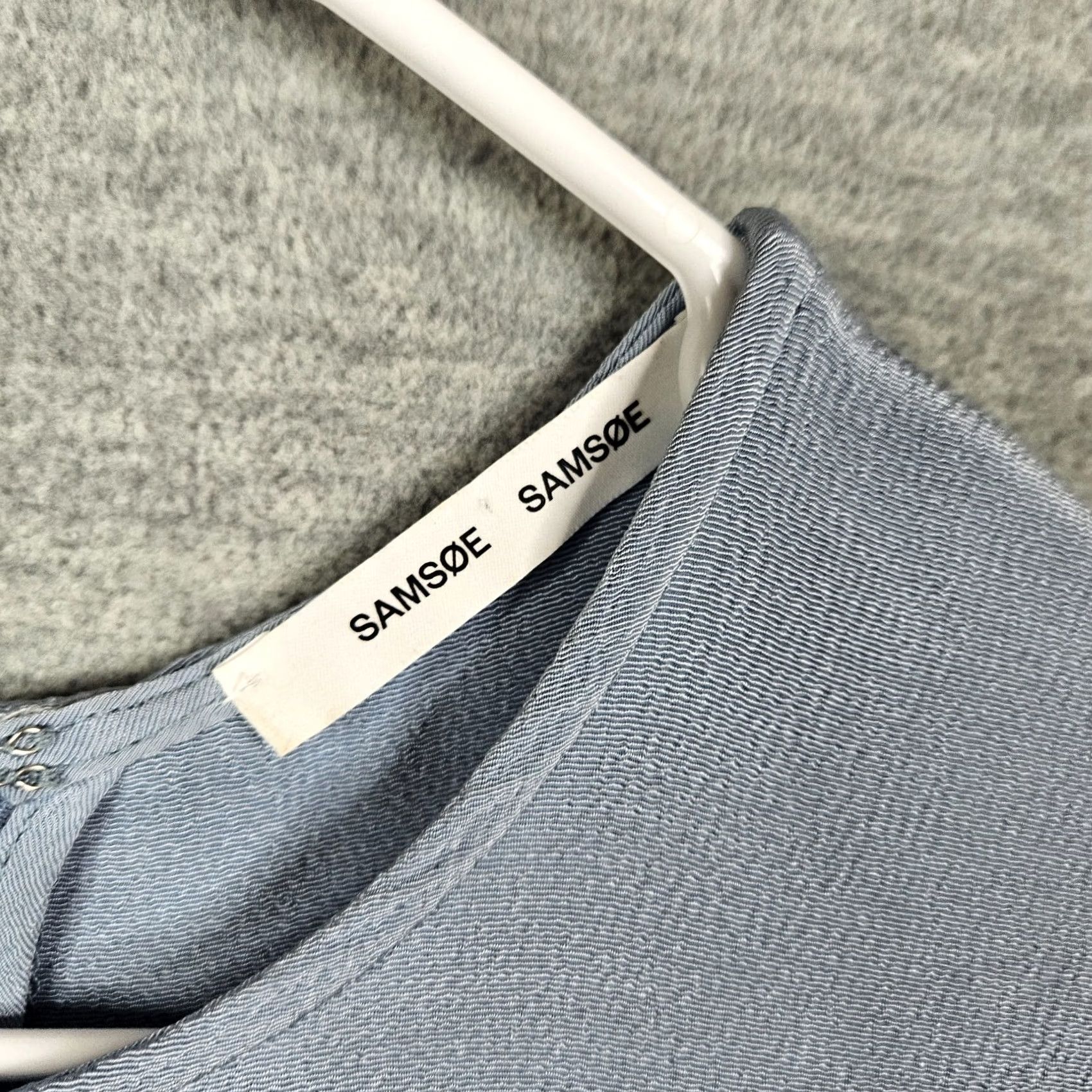 Vintage SAMSOE Aramss Women’s XS Mini Shift Dress Ldusty Blue Crew Neck Casual-Vest AA Size XS / US 0-2 / IT 36-38 - 5 Thumbnail