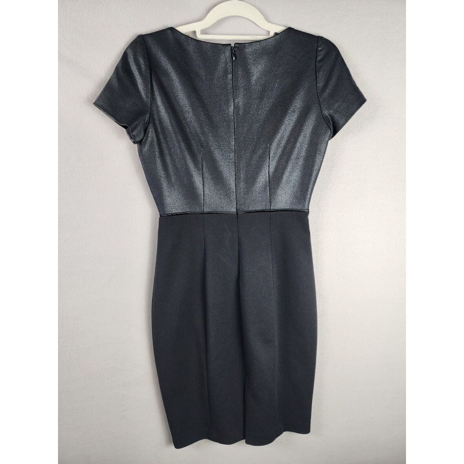 Elie Tahari Tahari Black Sheath Dress Size 4 - Textured Upper Size S / US 4 / IT 40 - 2 Thumbnail