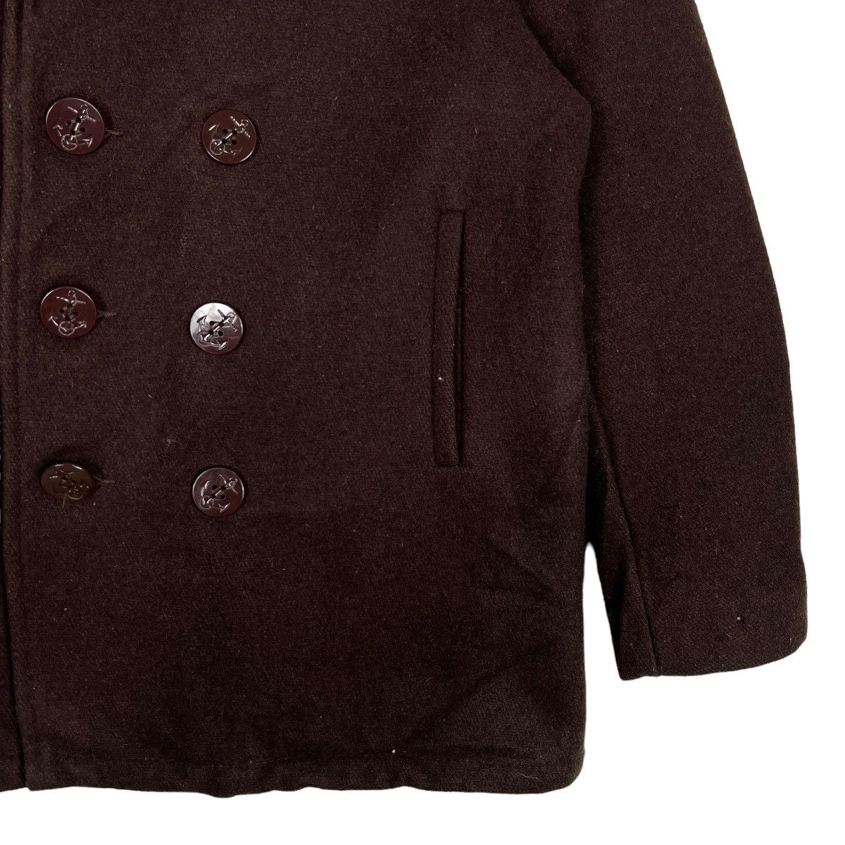 Schott 🔥 RICH BROWN SCHOTT NAVY PEACOAT MADE IN USA Size US M / EU 48-50 / 2 - 5 Thumbnail
