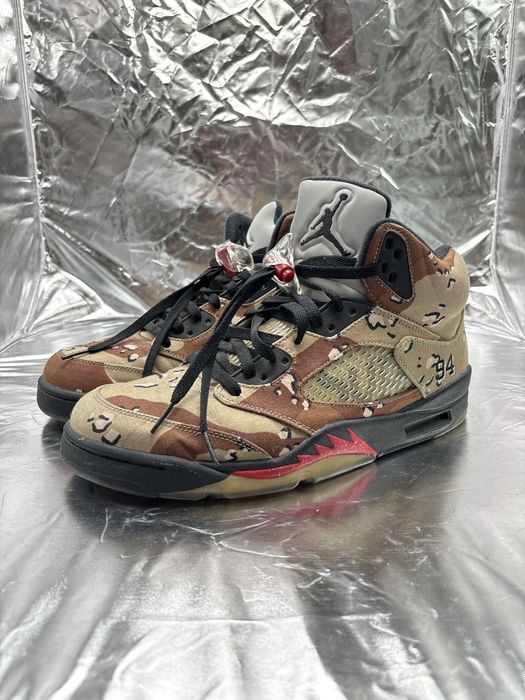 Air jordan 5 hot sale supreme desert camo