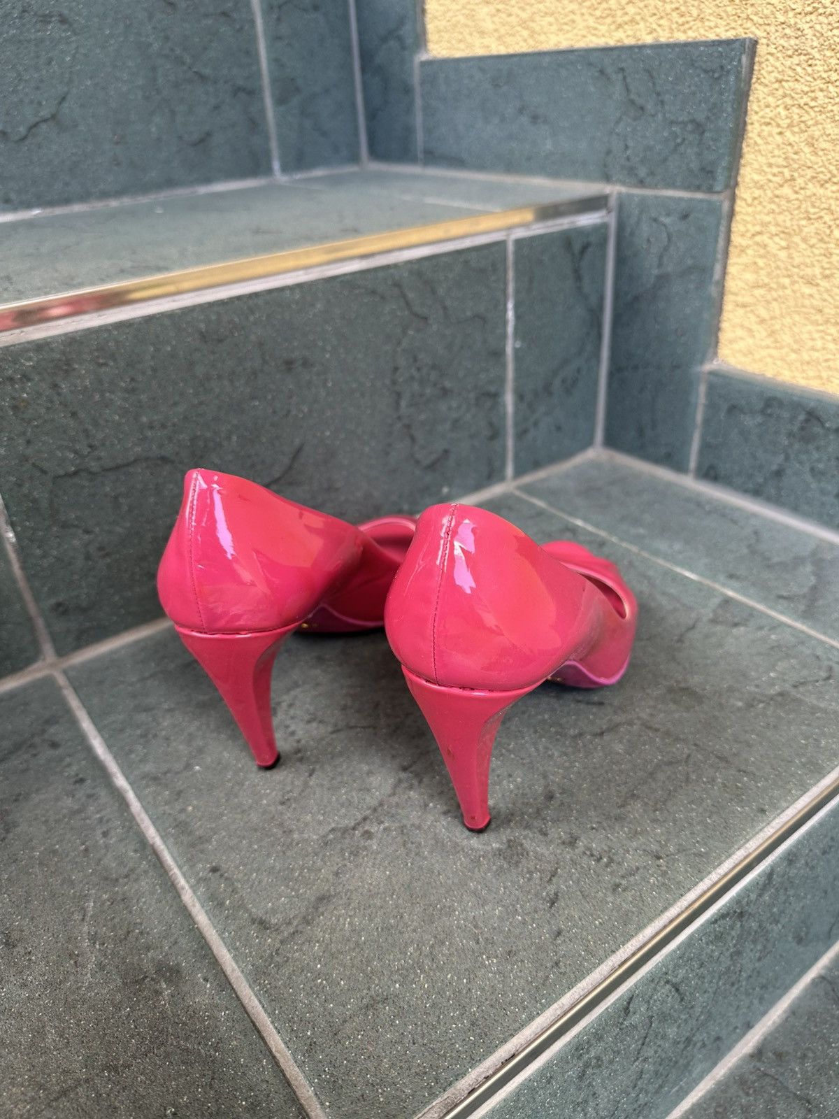 Prada Prada Womens Sz 36.5 Patent Leather Platform Heels Sz 6.5-7 Size US 6.5 / IT 36.5 - 8 Thumbnail