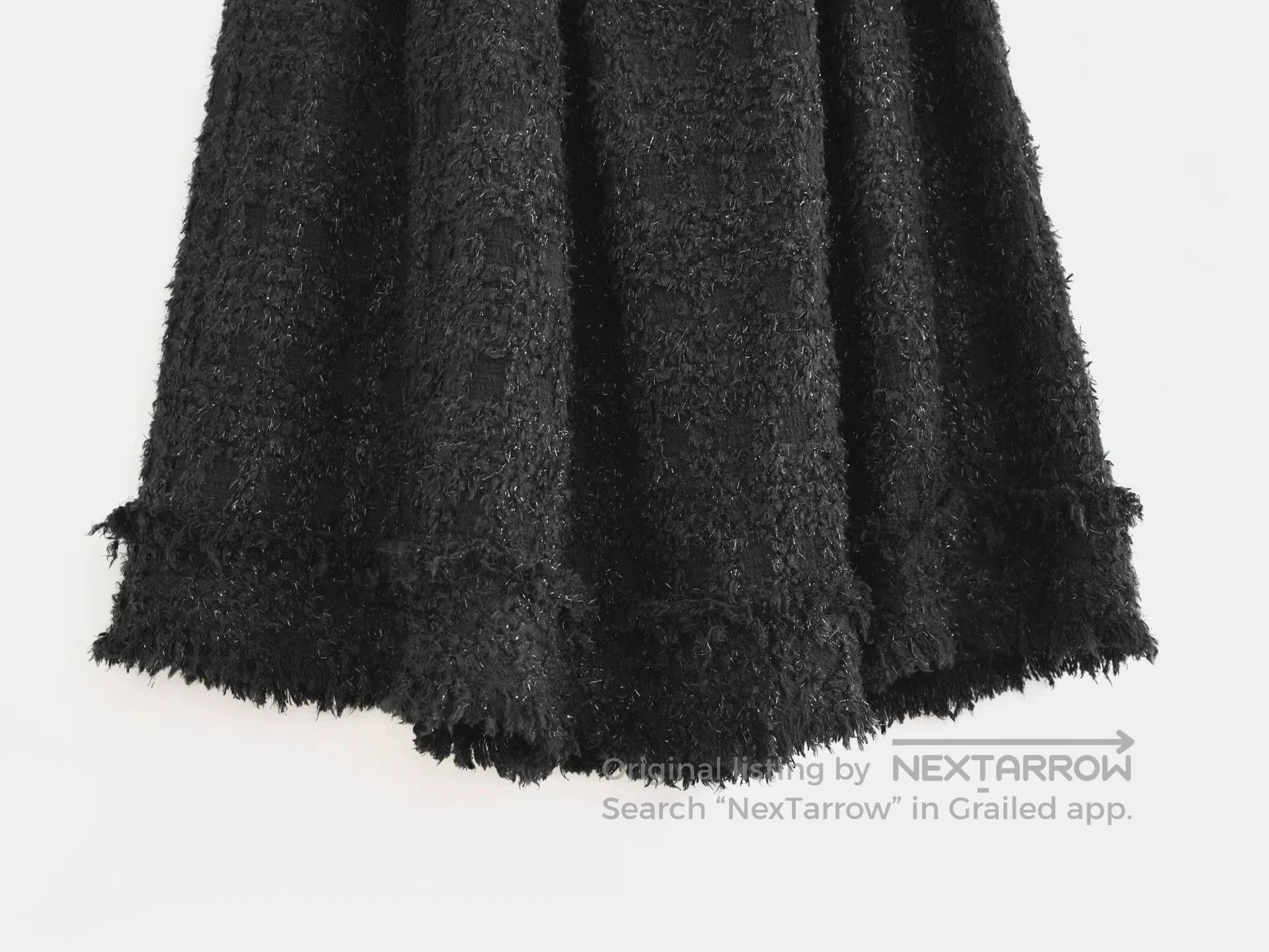 Junya Watanabe shiny fringed tweed half skirt. Size 28" / US 6 / IT 42 - 4 Thumbnail