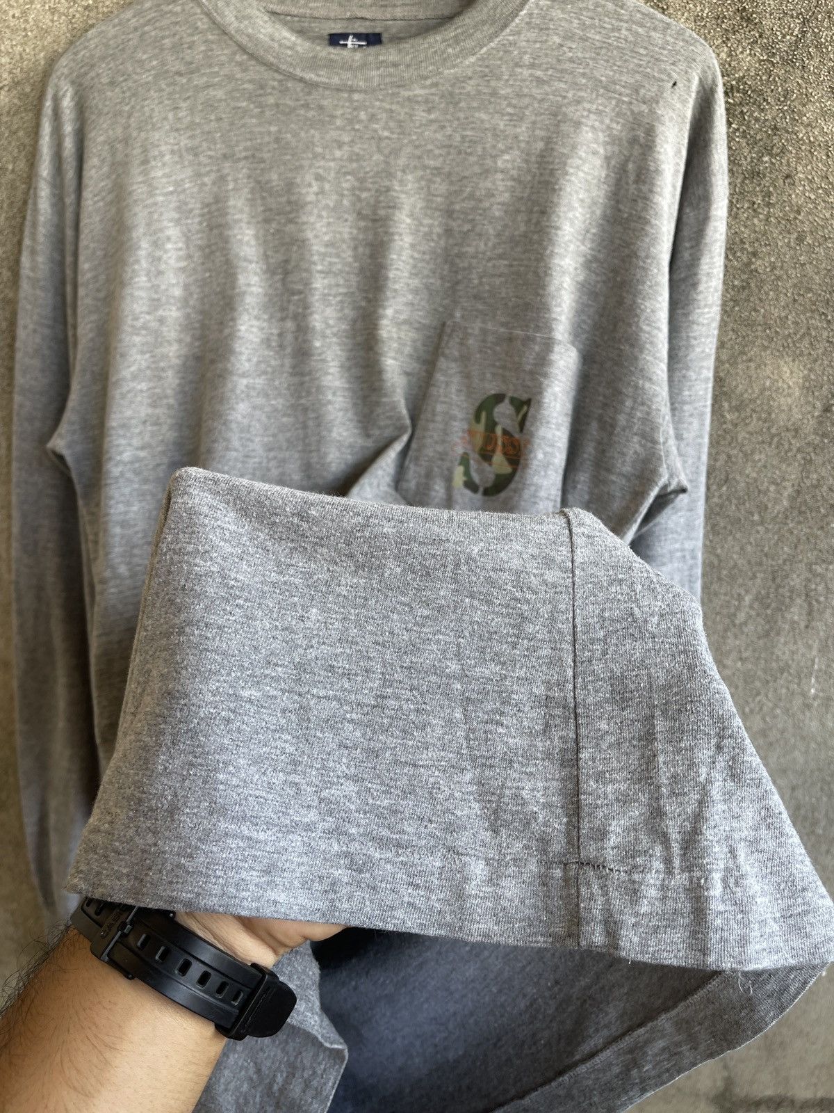 Stussy Vintage 90s Sun Faded🔥STUSSY CAMO USA🔥Logo Pocket L/S Tshirt Size US L / EU 52-54 / 3 - 11 Thumbnail