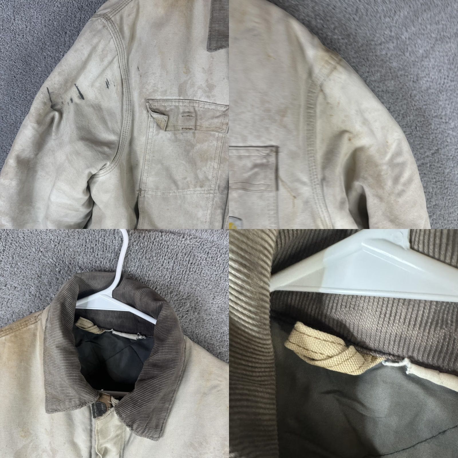 Carhartt VINTAGE Carhartt Coat Mens L Beige Canvas Work Duck Insulated Jacket Workwear Size US L / EU 52-54 / 3 - 8 Thumbnail