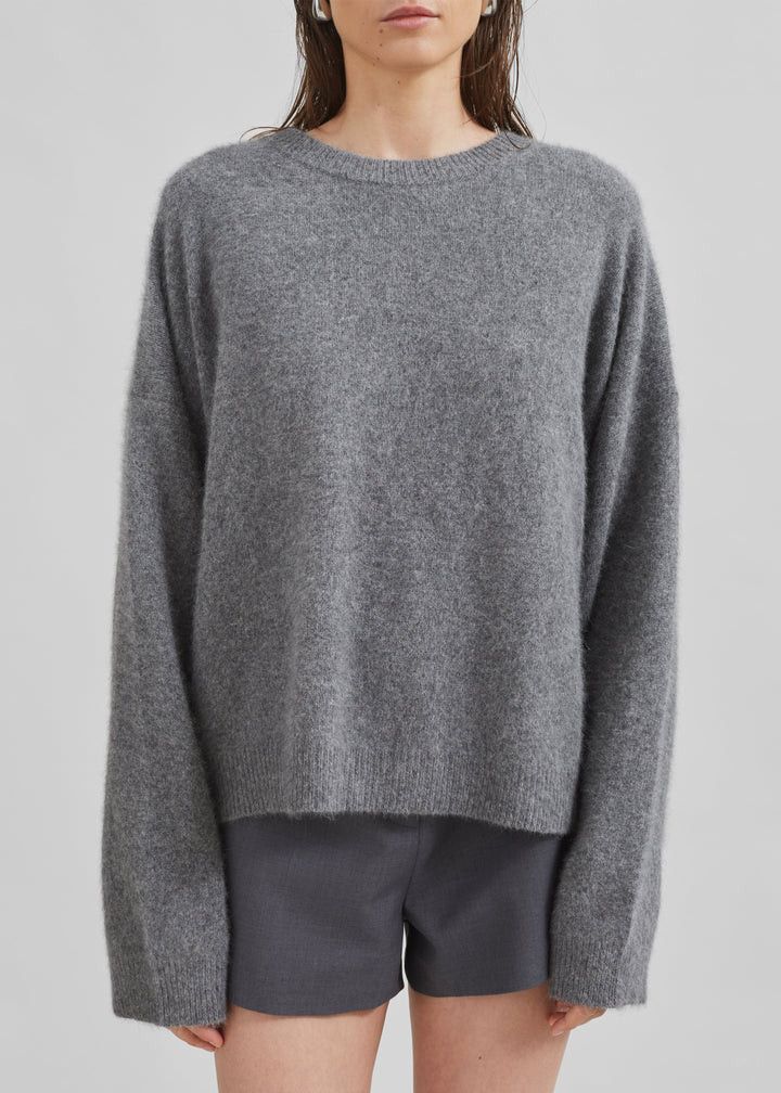 Loulou de Saison o1s22i1n1024 Wool Blend Pullover Sweater in Grey Size M / US 6-8 / IT 42-44 - 5 Thumbnail