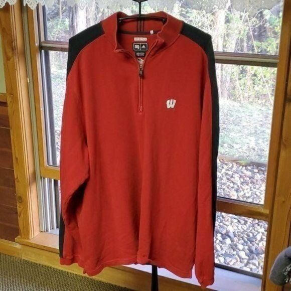 Adidas Adidas "Outback Bowl" Embroidered Stretch 1/4 zip Univ of Wi Size US XXL / EU 58 / 5 - 1 Thumbnail
