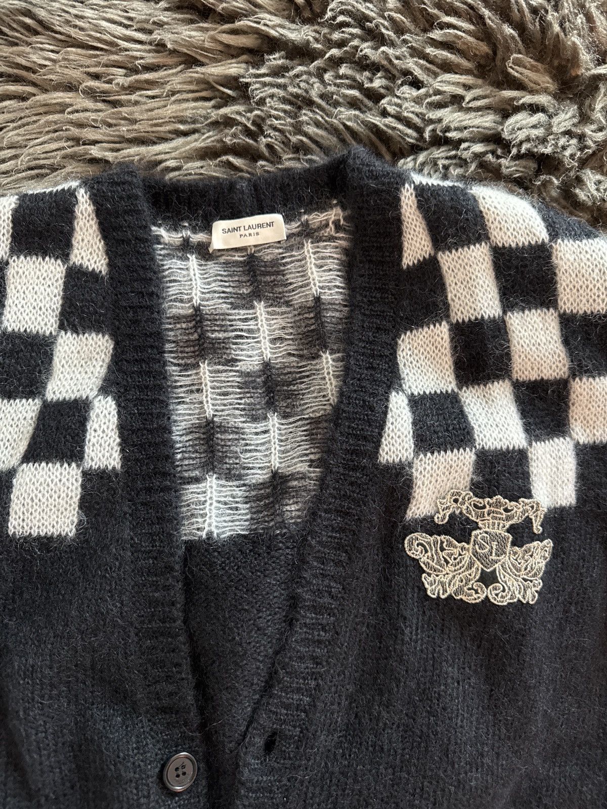 Saint Laurent Paris Saint Laurent Paris Mohair Cardigan Knit Sweater Size US M / EU 48-50 / 2 - 4 Thumbnail