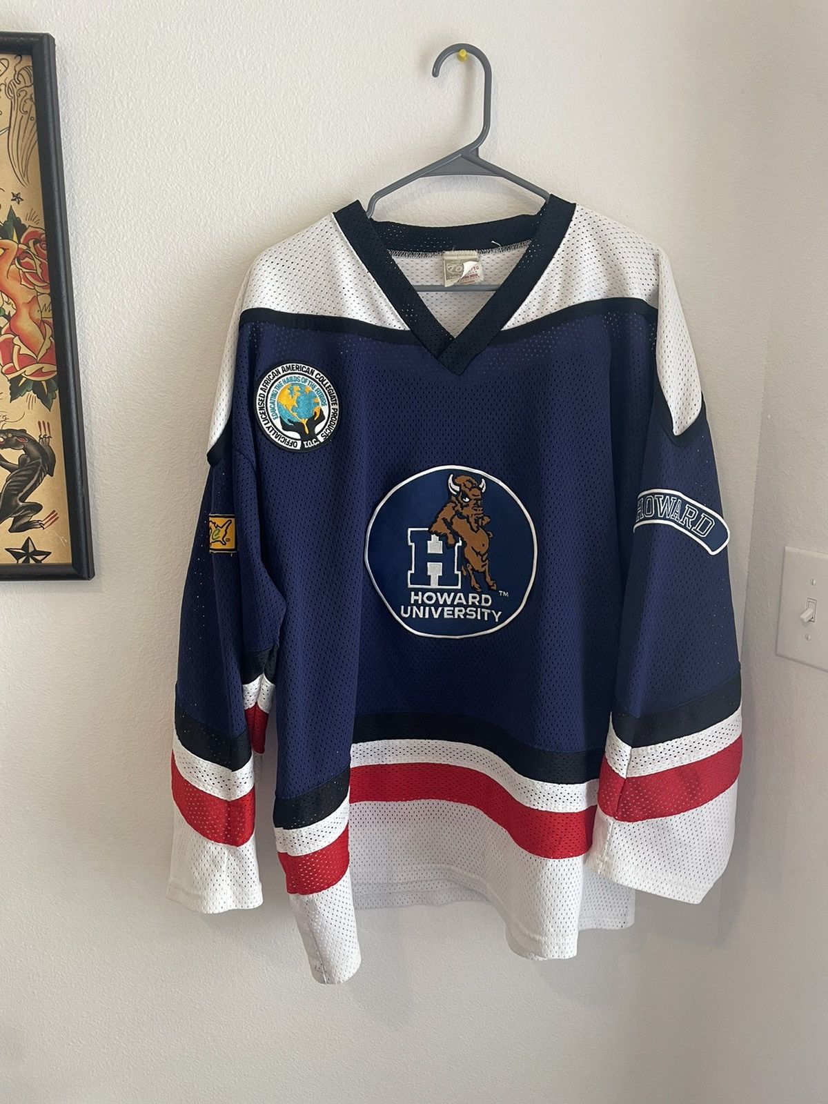 Vintage 90s Howard university HBCU hockey jersey