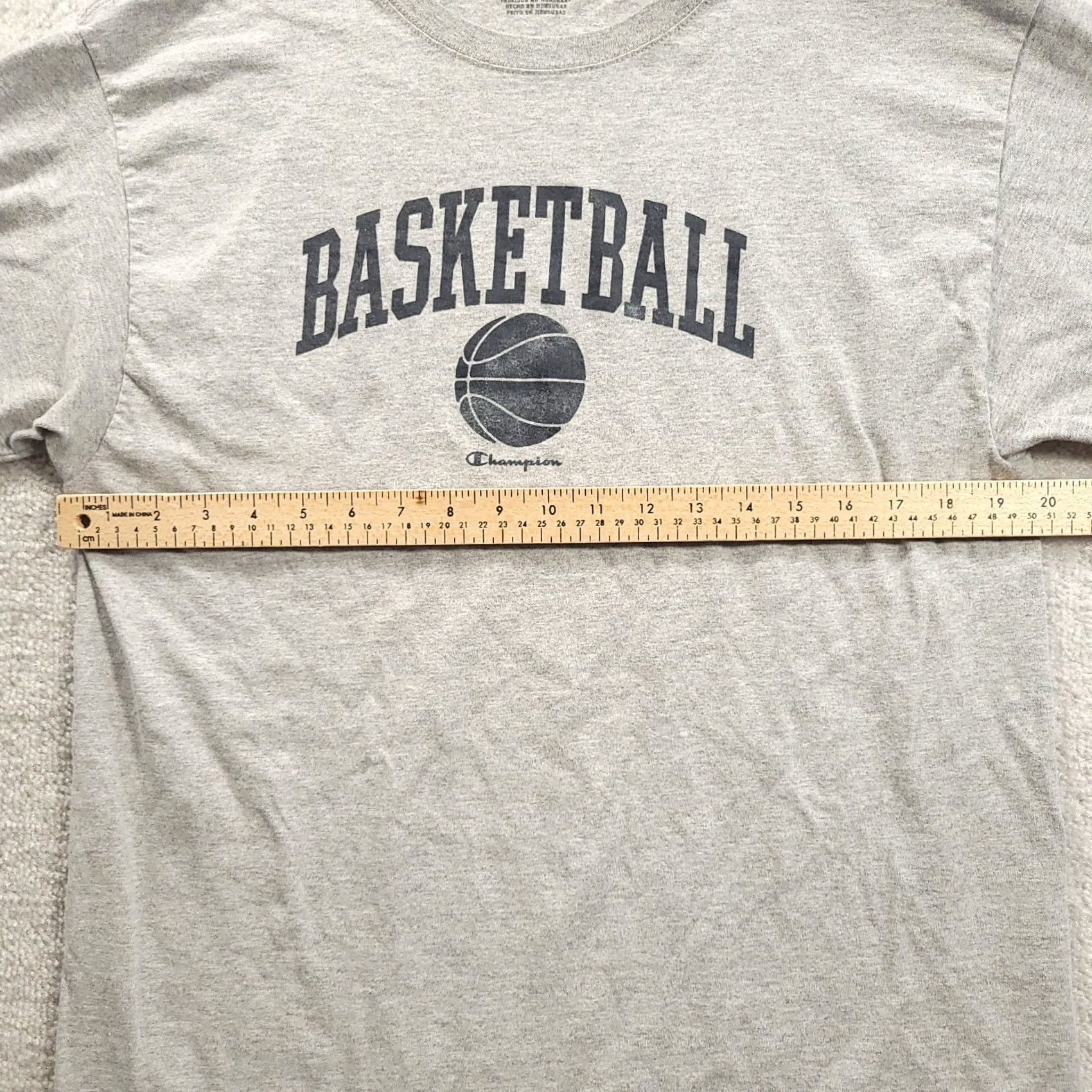 Champion Champion Mens Shirt Large Gray Spell Out Short Sleeve Basketball Logo Shirt Men L Gray 90s Vintage Not N/A Size US L / EU 52-54 / 3 - 3 Thumbnail