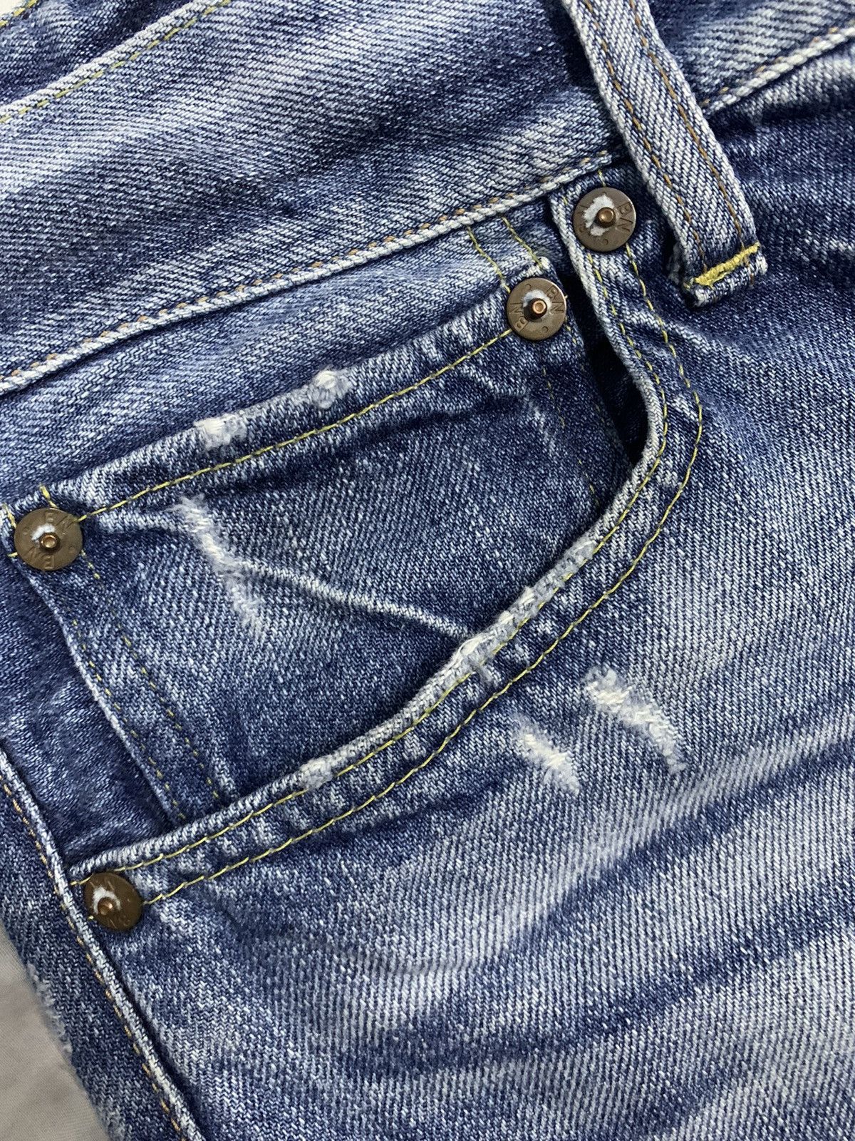 Japanese Brand Vintage Back Number Whiskers Straight Leg Distressed Jeans Size US 32 / EU 48 - 5 Thumbnail